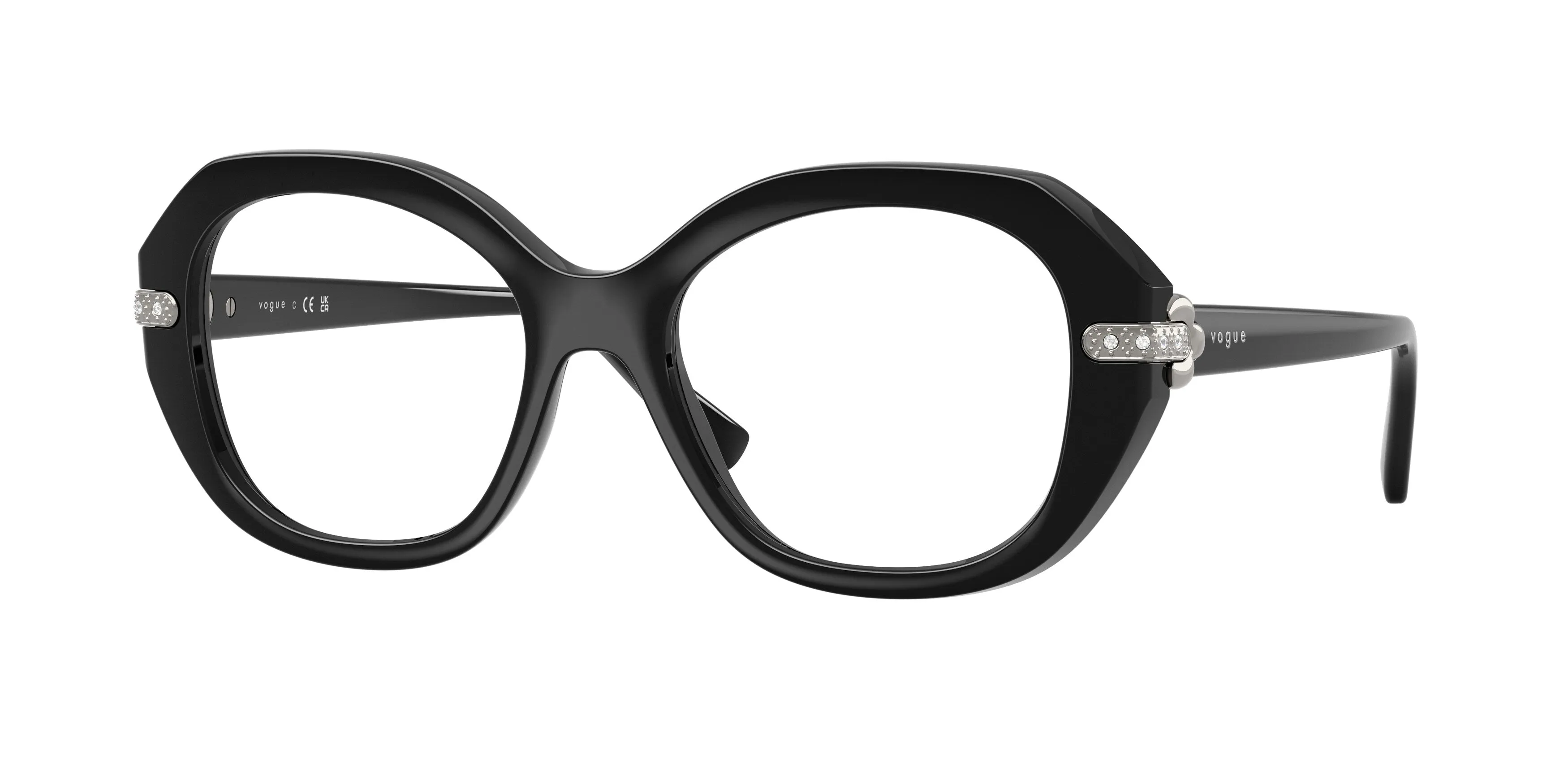 VOGUE EYEWEAR VO5705B W44 Montature da vista Nylon Nero Trasparente Geometrica Normale