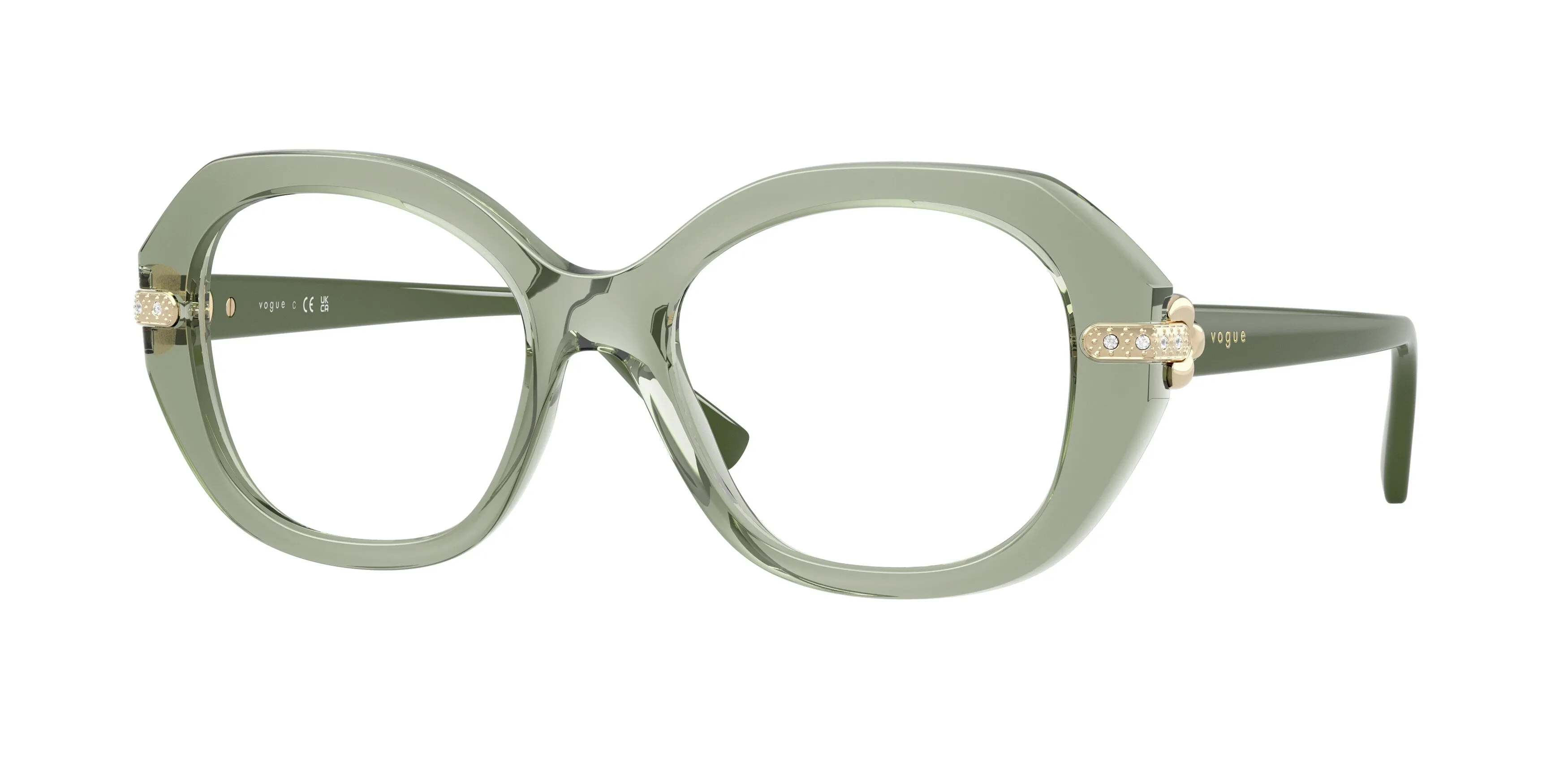 VOGUE EYEWEAR VO5705B 3022 Montature da vista Nylon Verde Trasparente Geometrica Normale