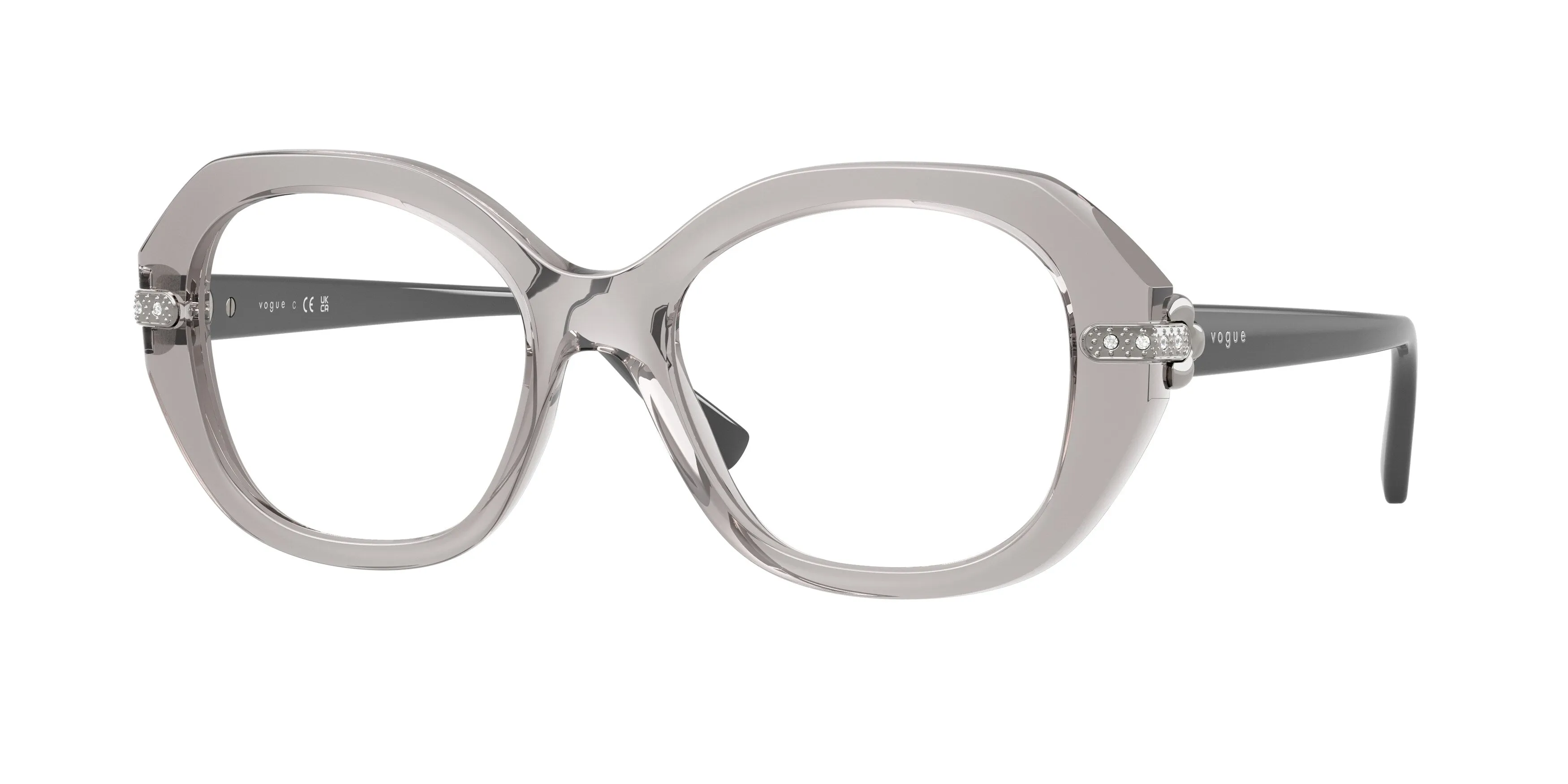 VOGUE EYEWEAR VO5705B 2726 Montature da vista Nylon Grigio Trasparente Geometrica Normale