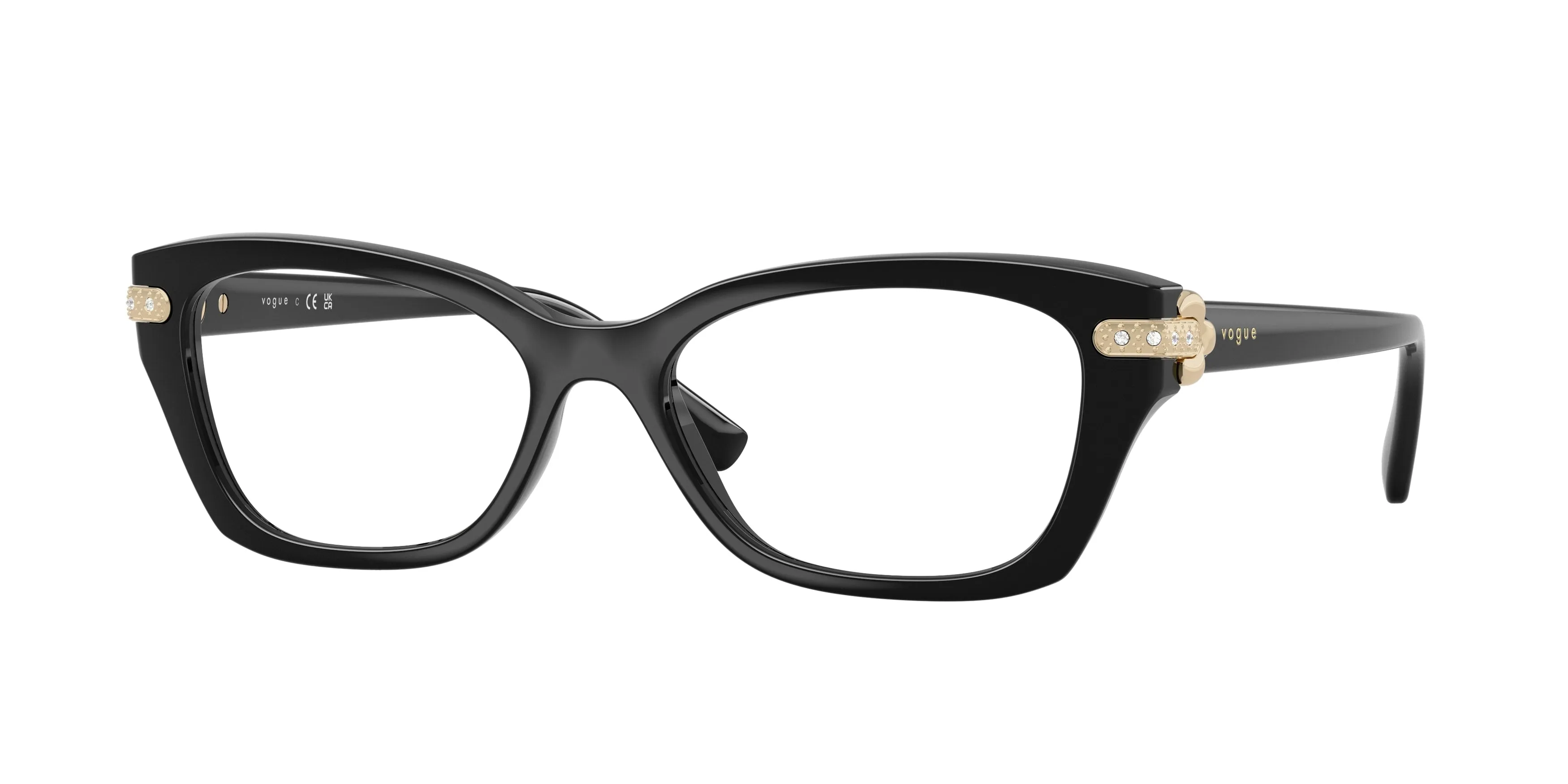VOGUE EYEWEAR VO5704B W44 Montature da vista Nylon Nero Trasparente Cat Eye Normale