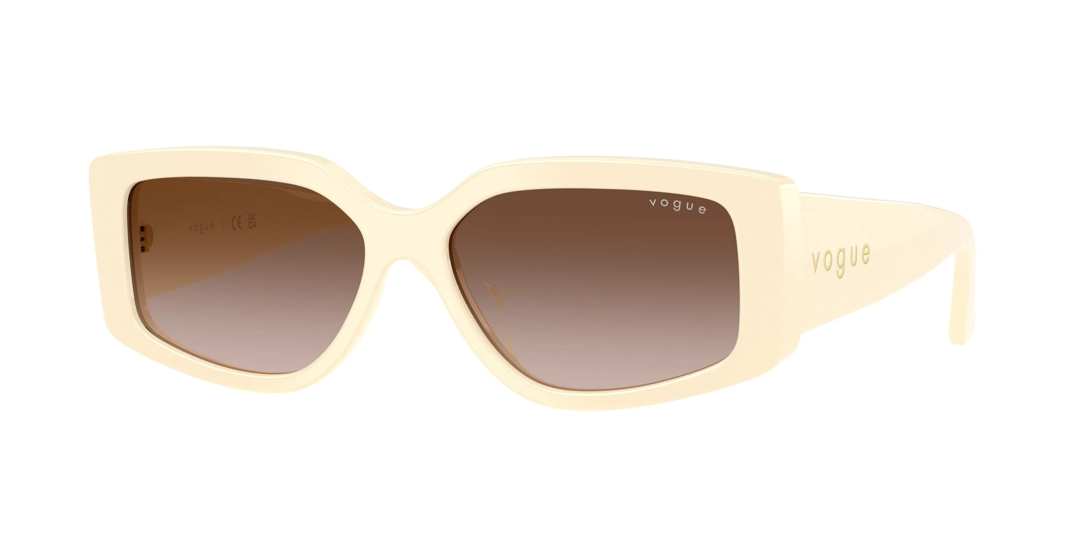 VOGUE EYEWEAR VO5642SU 316713 Occhiali da sole Acetato Bianco Marrone Squadrata Normale Sfumato