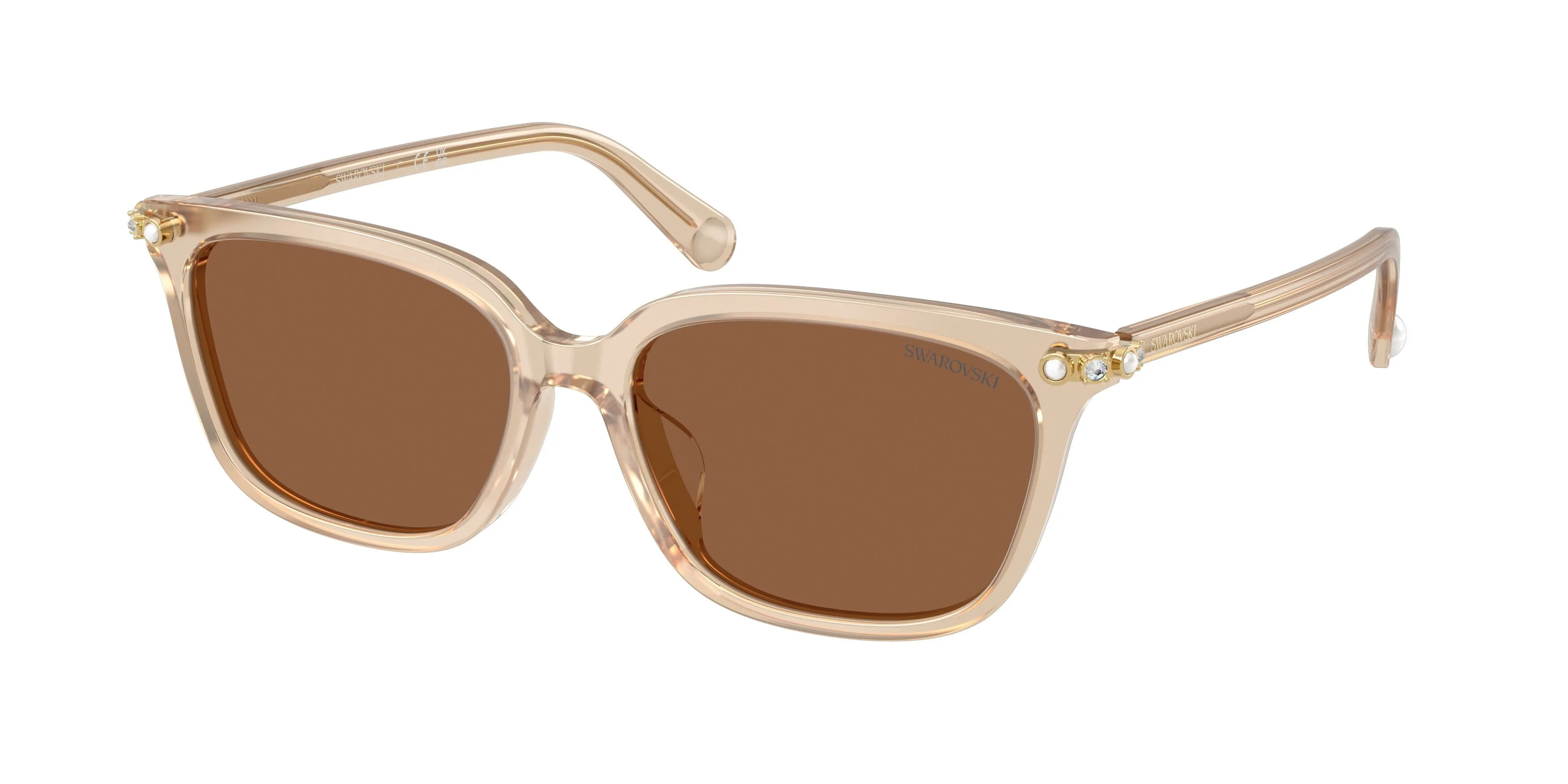 Swarovski SK6064D 1034OK Occhiali da sole Acetato Beige Bronzo Pillow Normale