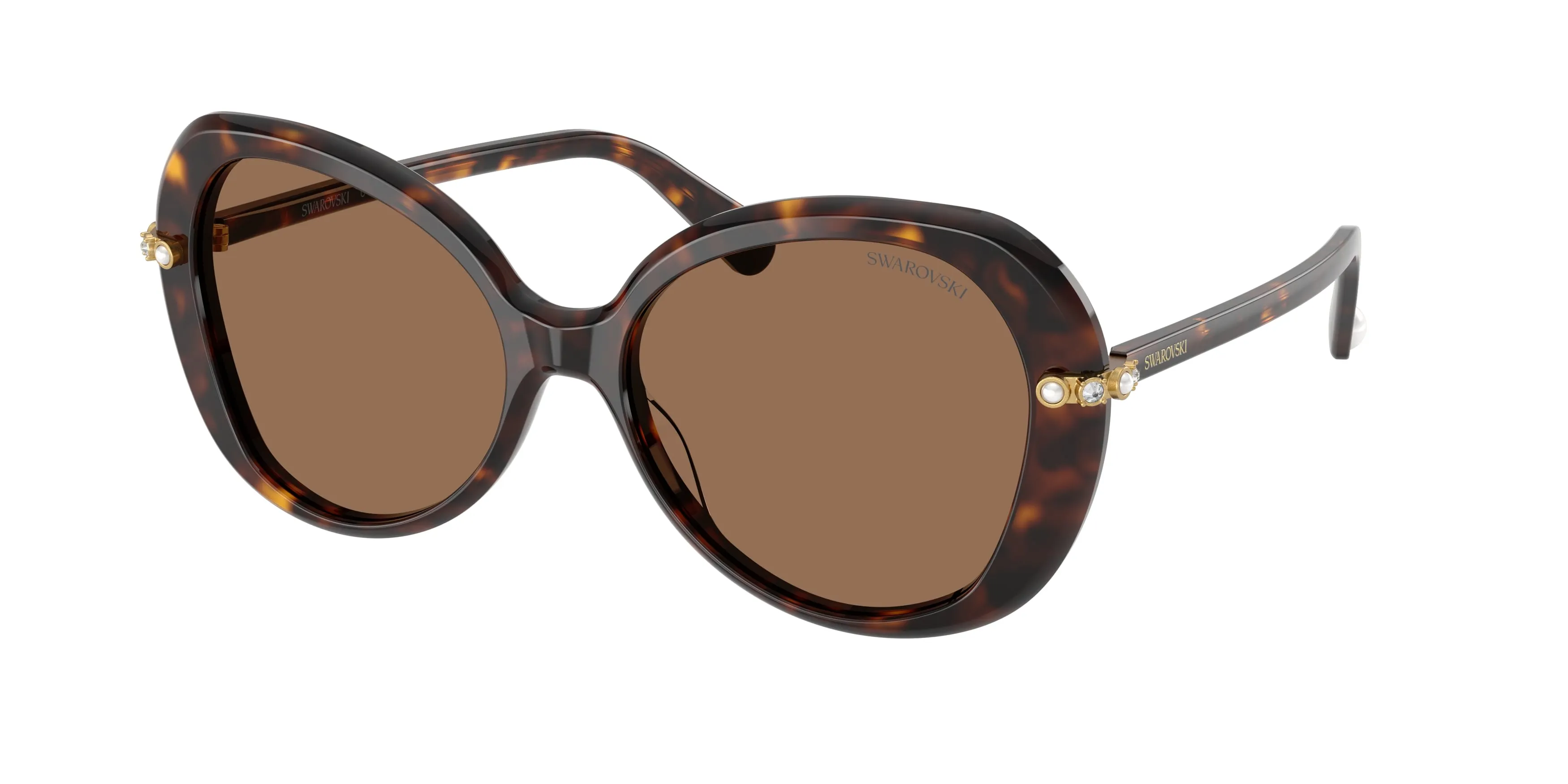 Swarovski SK6059 100273 Occhiali da sole Acetato Tartaruga Marrone Farfalla Normale