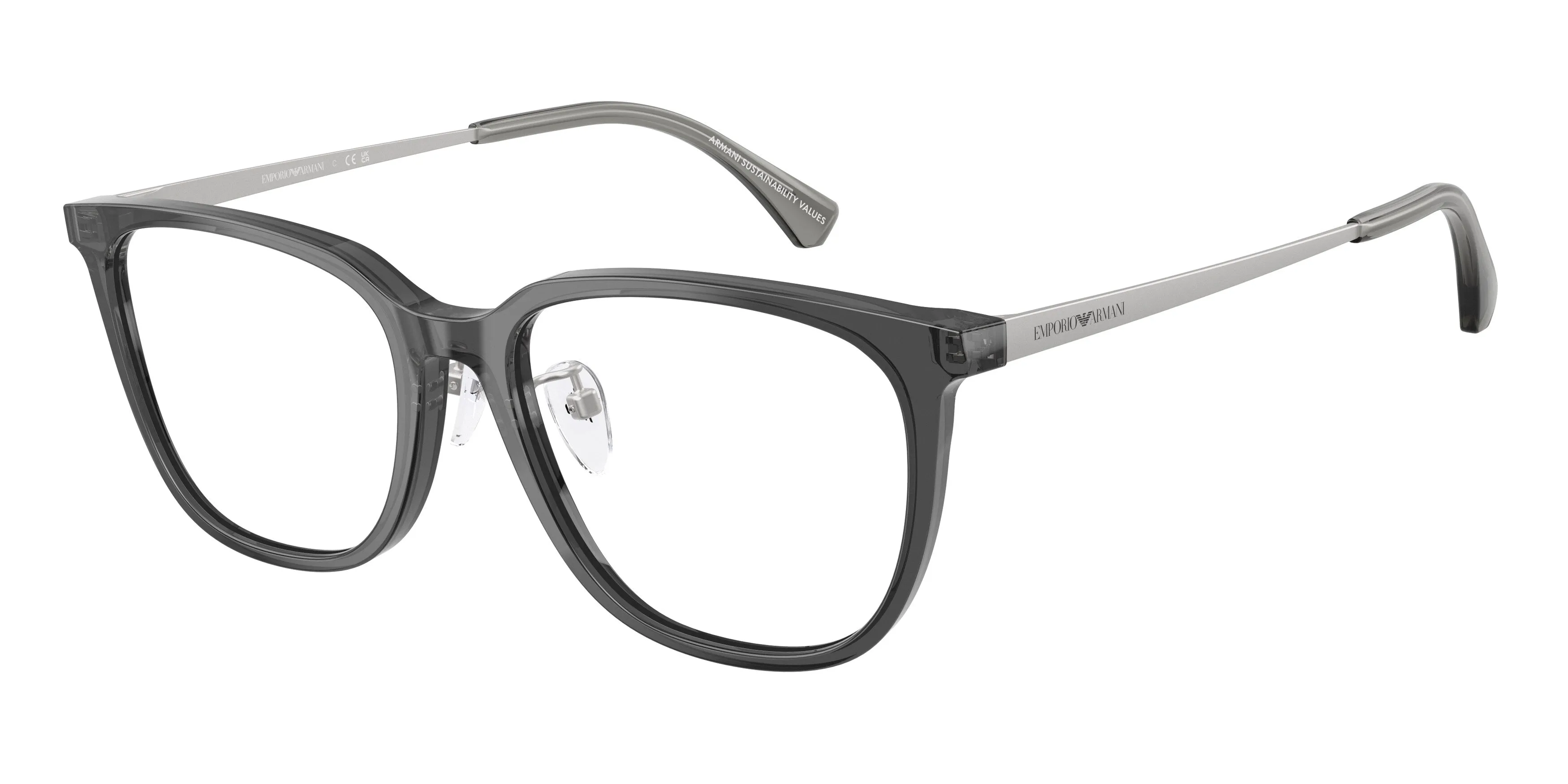 Emporio Armani EA3284D 5029 Montature da vista Acetato Grigio Trasparente Geometrica Normale