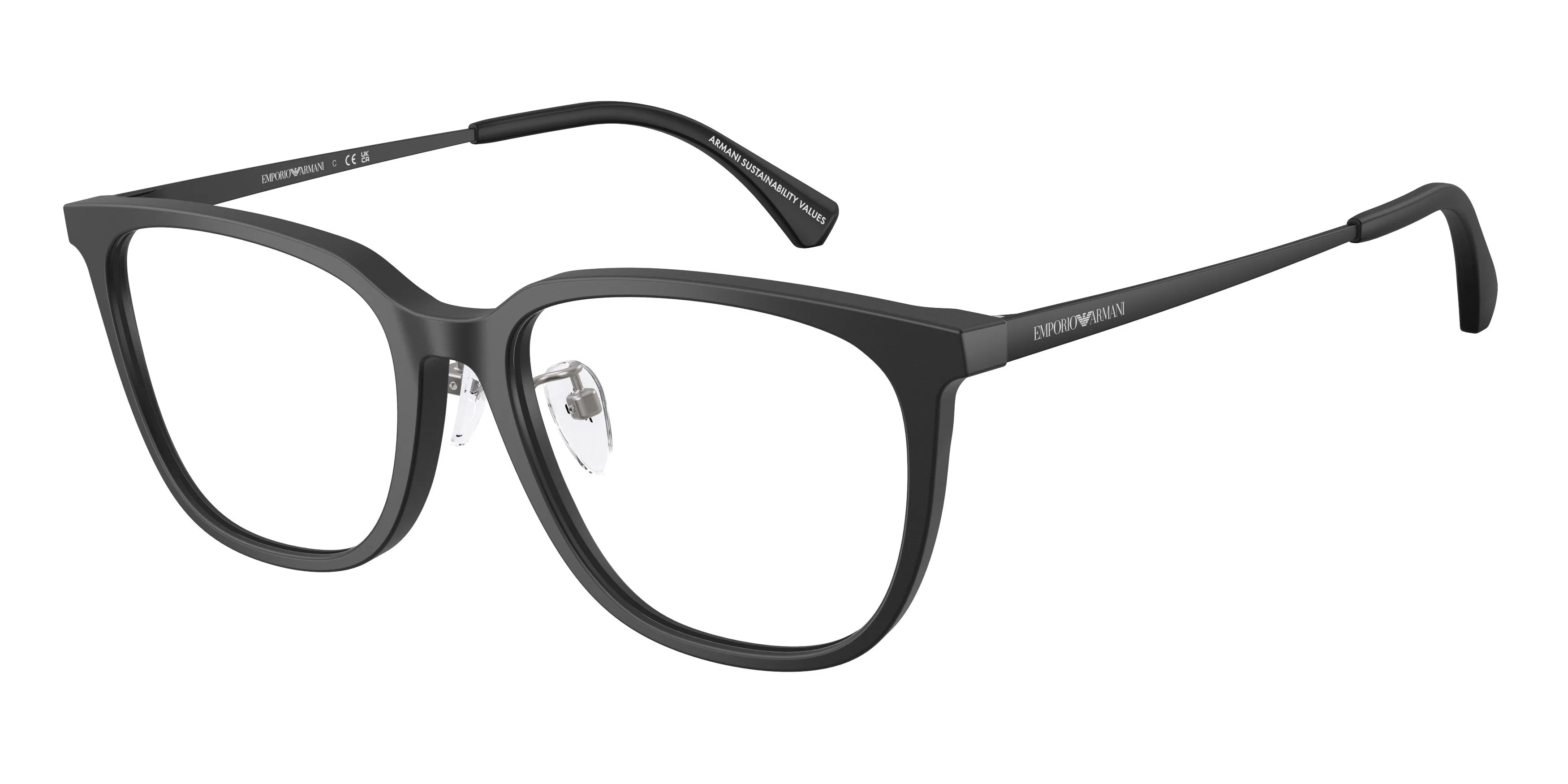 Emporio Armani EA3284D 5001 Montature da vista Acetato Nero Trasparente Geometrica Normale