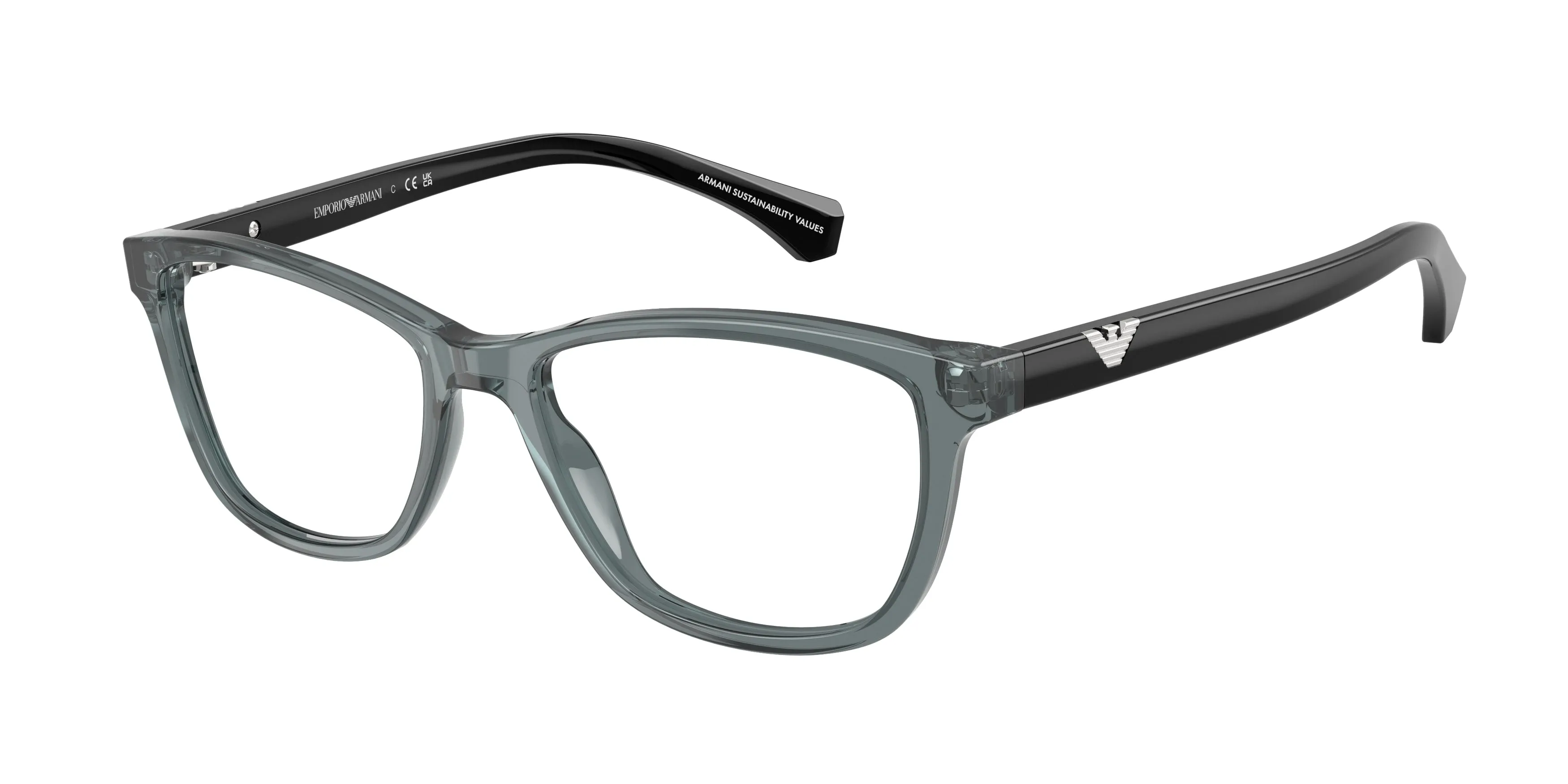 Emporio Armani EA3099 6364 Montature da vista Acetato Grigio Trasparente Cat Eye Normale