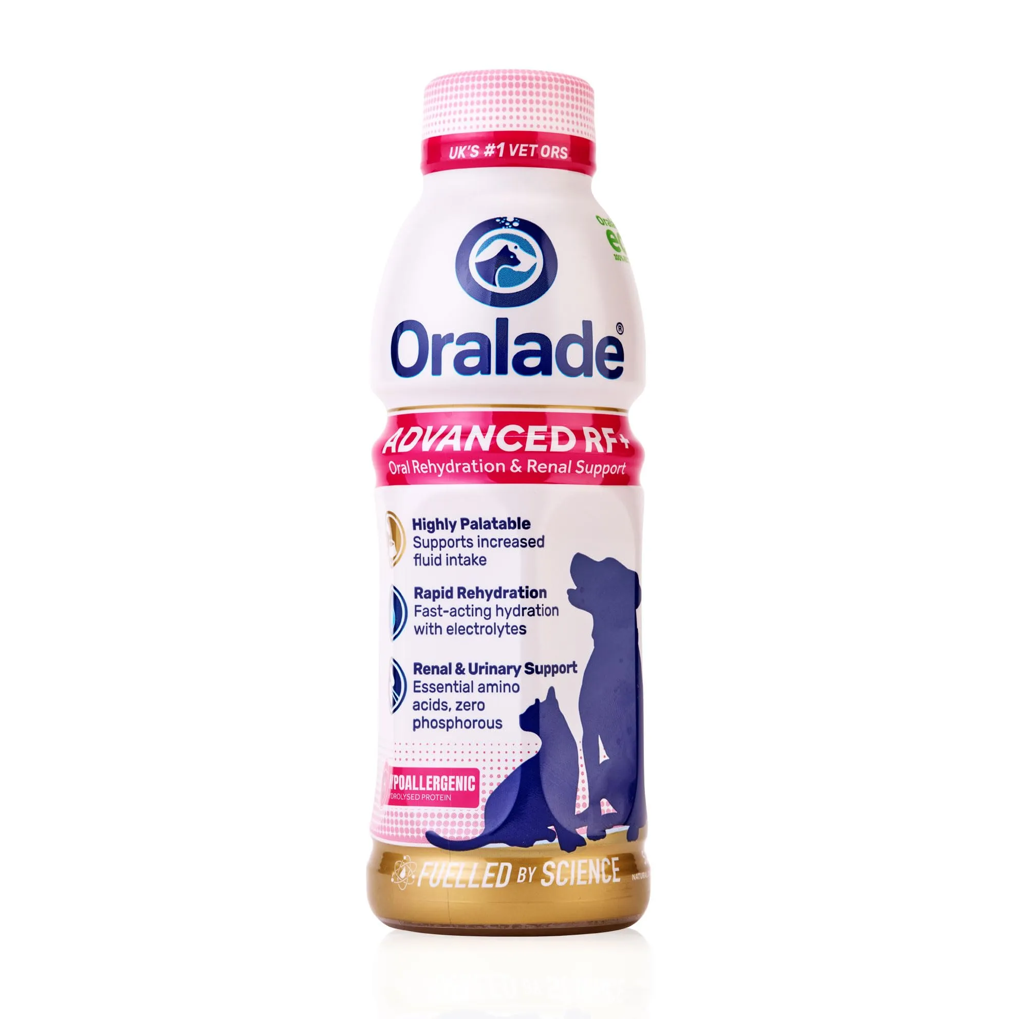 Oralade - Advanced RF+, supporto per la reidratazione orale per gatti - Formula isotonica ad azione rapida - Supporto renale e urinario - Gusto naturale di pollo - Altamente appetibile - Per tutte le