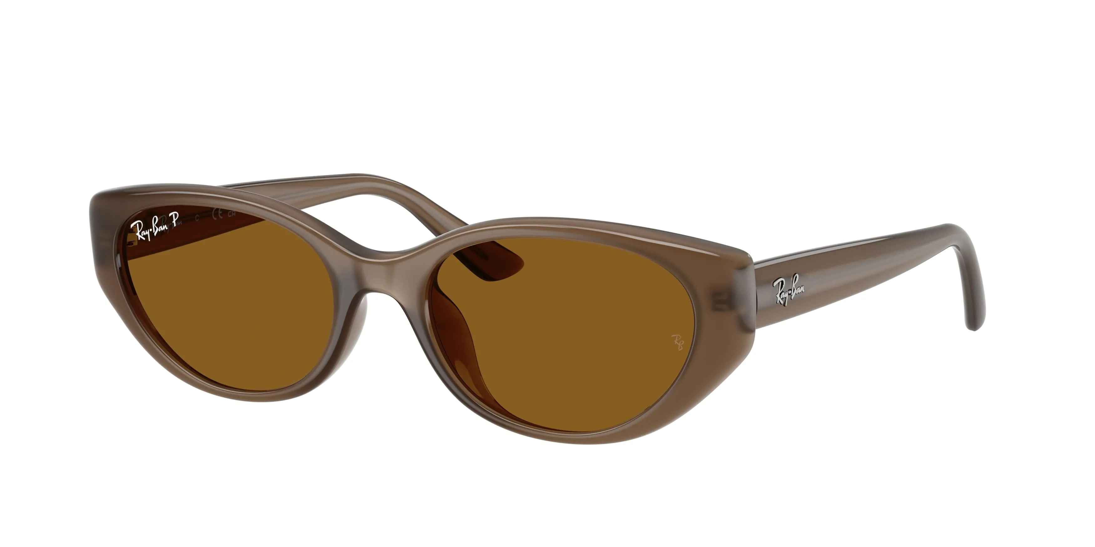 Ray - Ban RB4457D 677983 Occhiali da sole Iniettato Marrone Marrone Pillow Polarizzata
