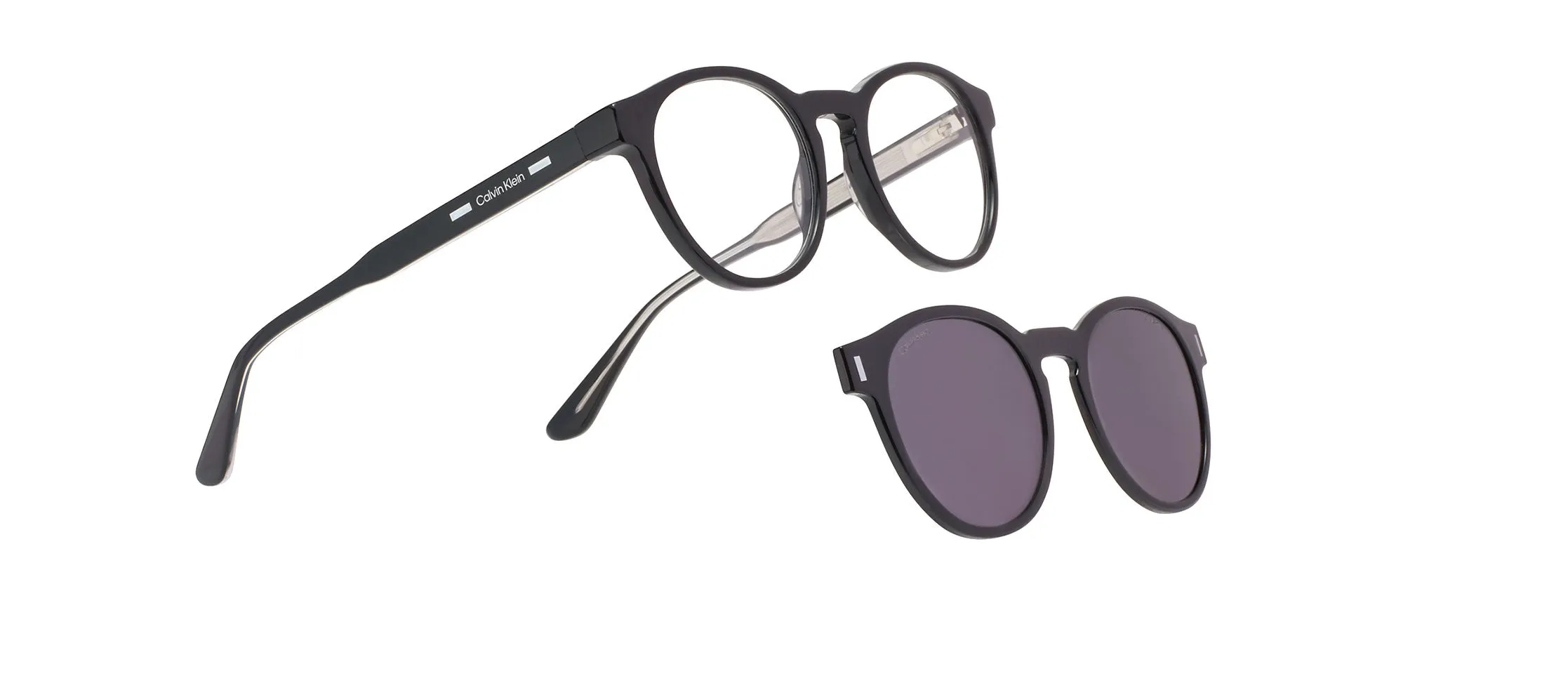 Calvin Klein CK24551 CLIP 001 Occhiali da sole Bio-iniettato Nero Rotonda Normale