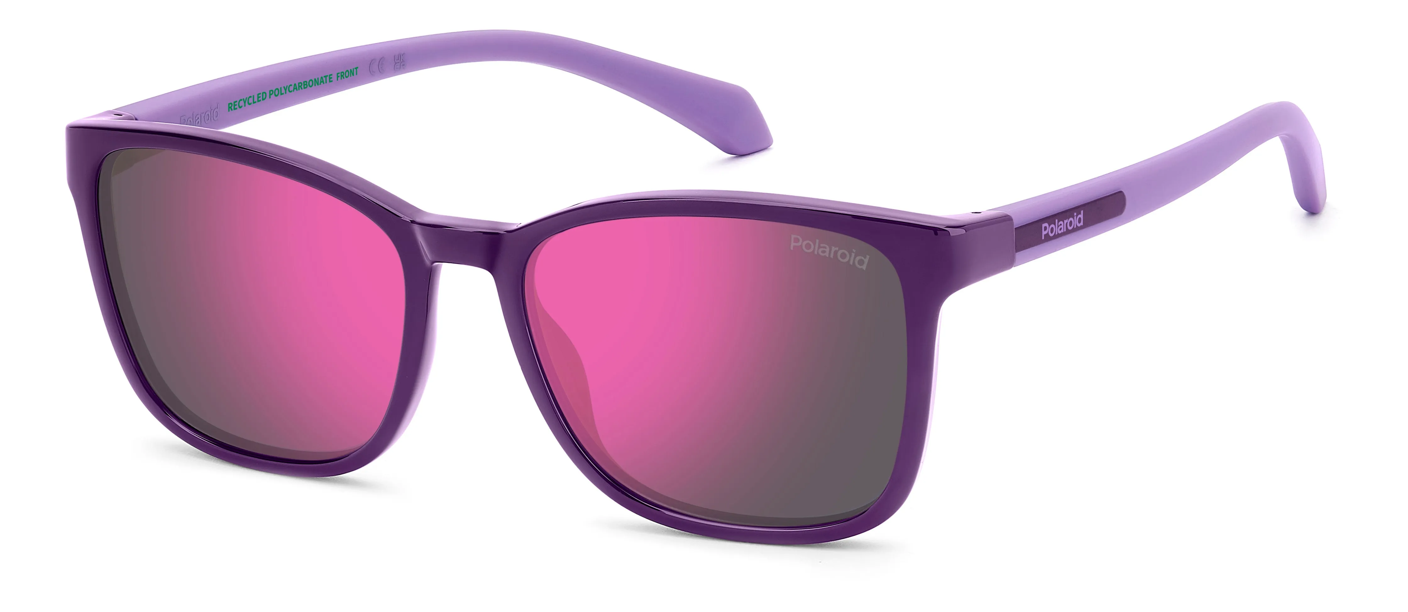 Polaroid Junior Polaroid PLD 8077/S 0T7/AI Occhiali da sole bambino Policarbonato Viola Grigio Squadrata Polarizzata Specchiato