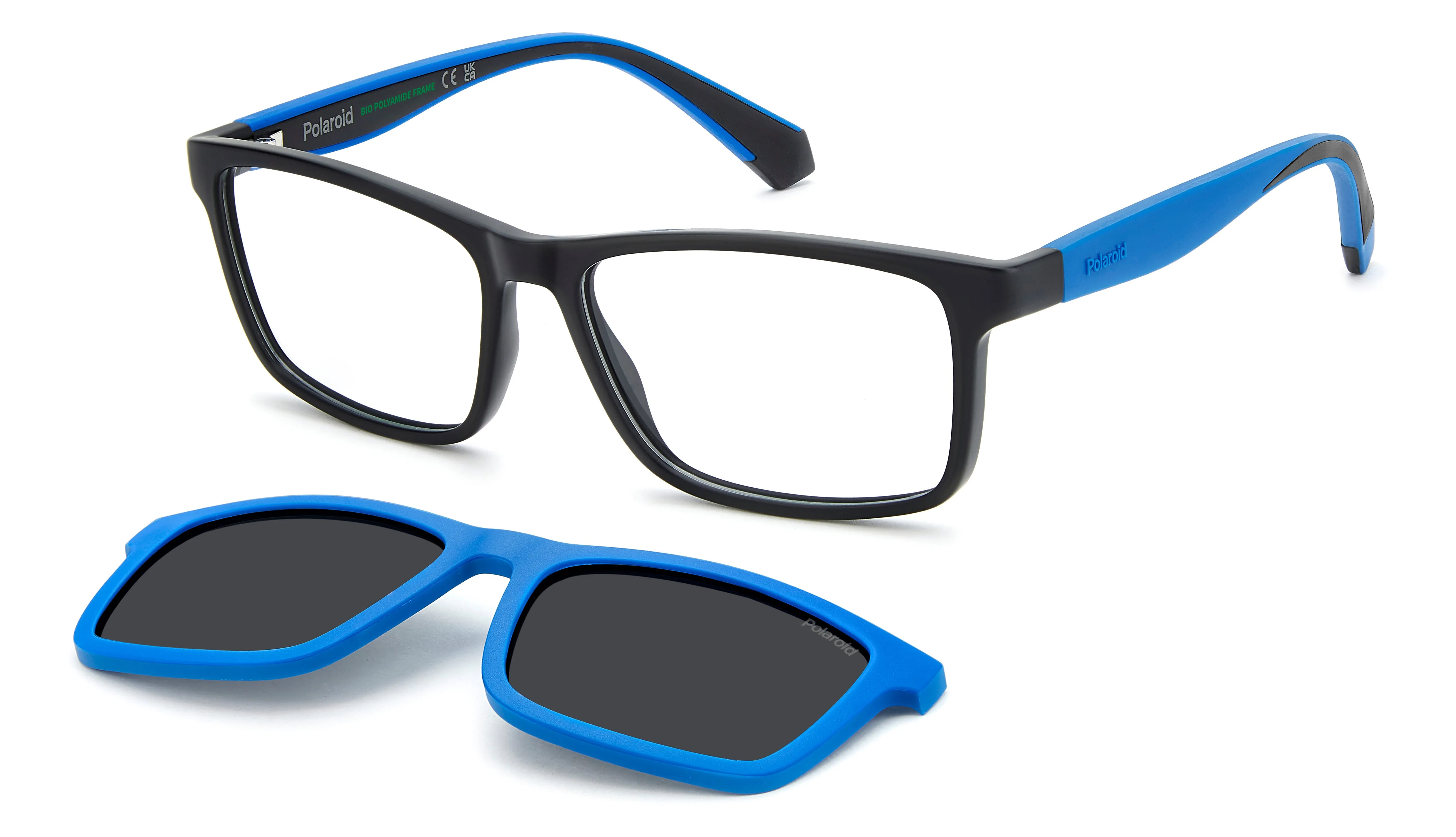 Polaroid Junior Polaroid PLD D854/C 003/M9 Montature da vista bambino Eco-poliammide Nero Grigio Squadrata Polarizzata
