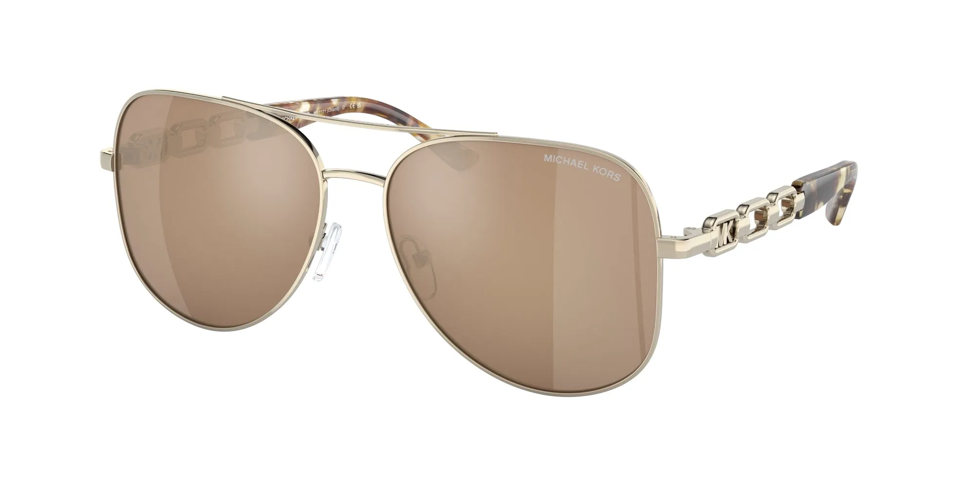 Michael Kors MK1121 CHIANTI 10147P Occhiali da sole Metallo Oro Oro Pilot Normale Specchiato
