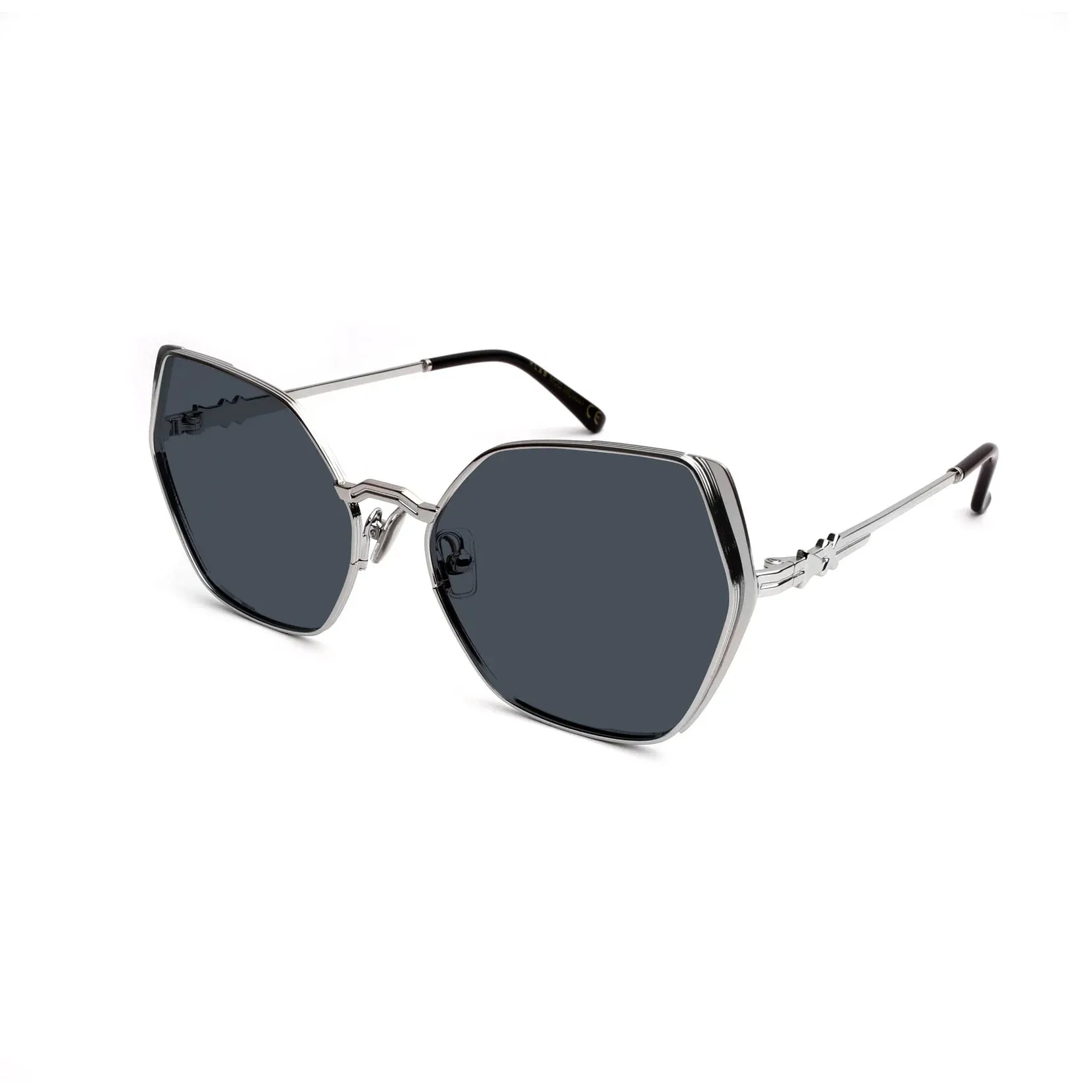 XLAB Midway Occhiali da sole Metallo Argento Fumo Squadrata Polarizzata
