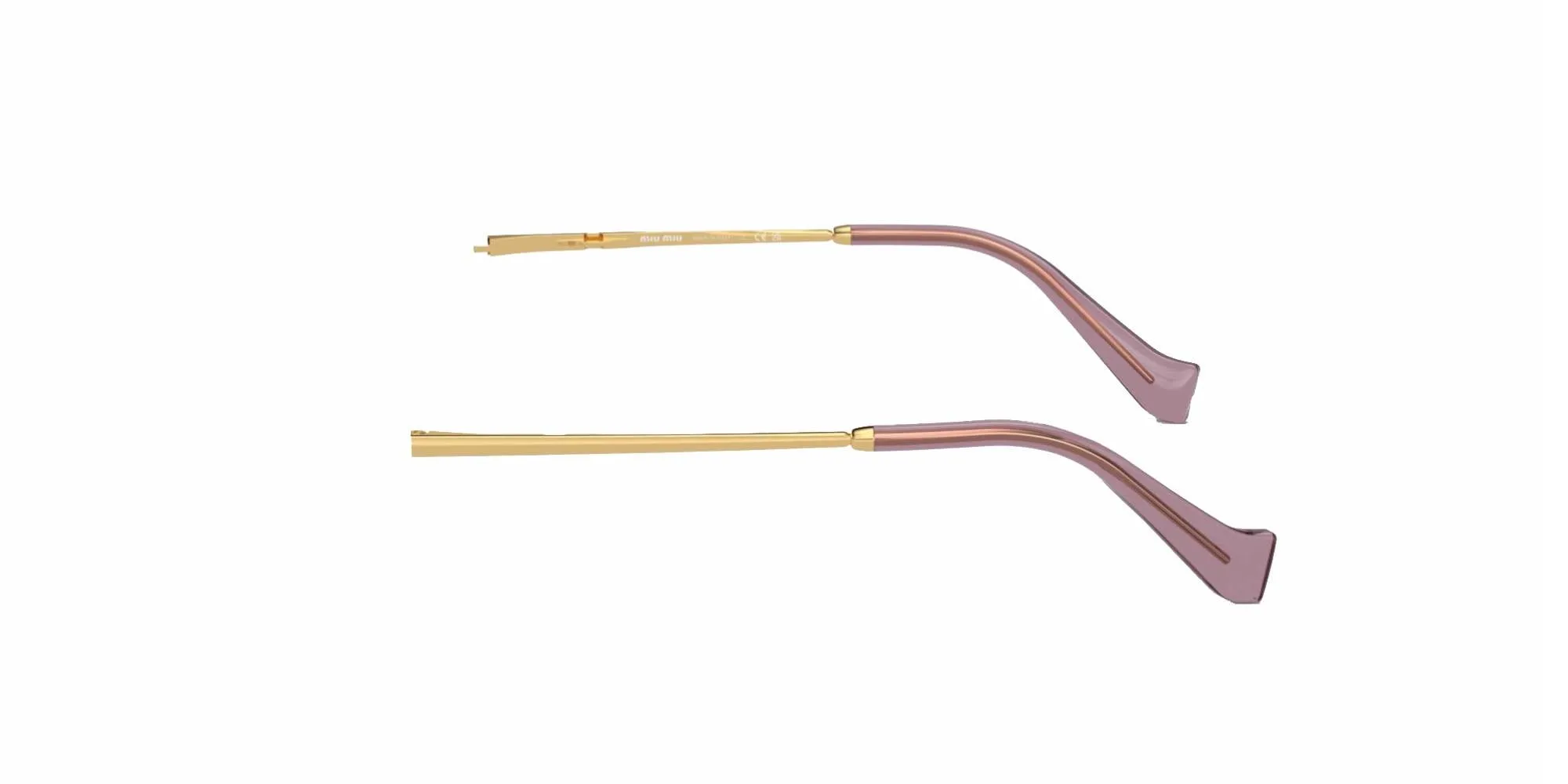 Miu Miu Miu Miu Aste di ricambio MU 52YS Aste di ricambio Metallo Oro rosa