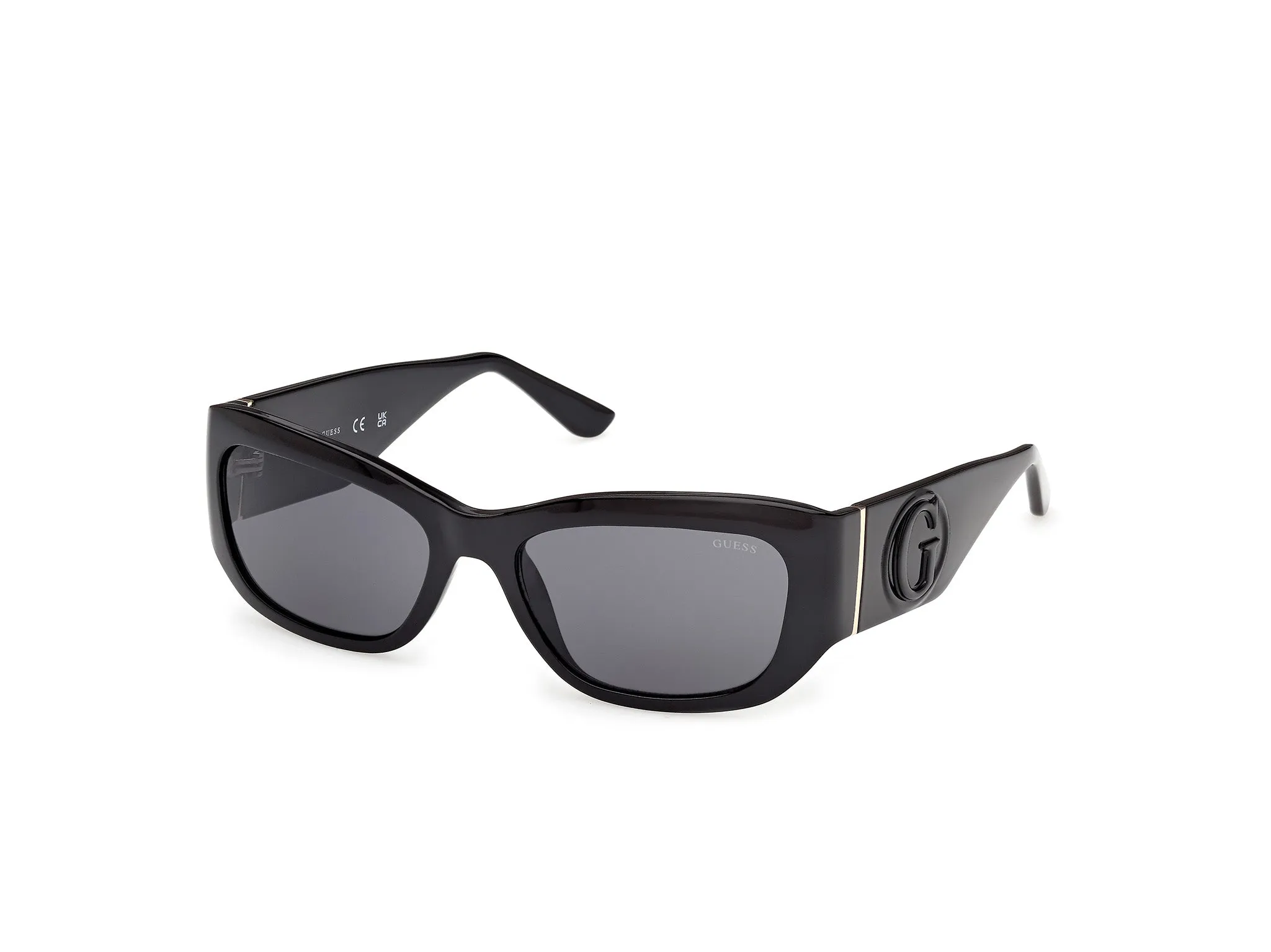 Guess GU00253 01A Occhiali da sole Iniettato Nero Fumo Squadrata Normale