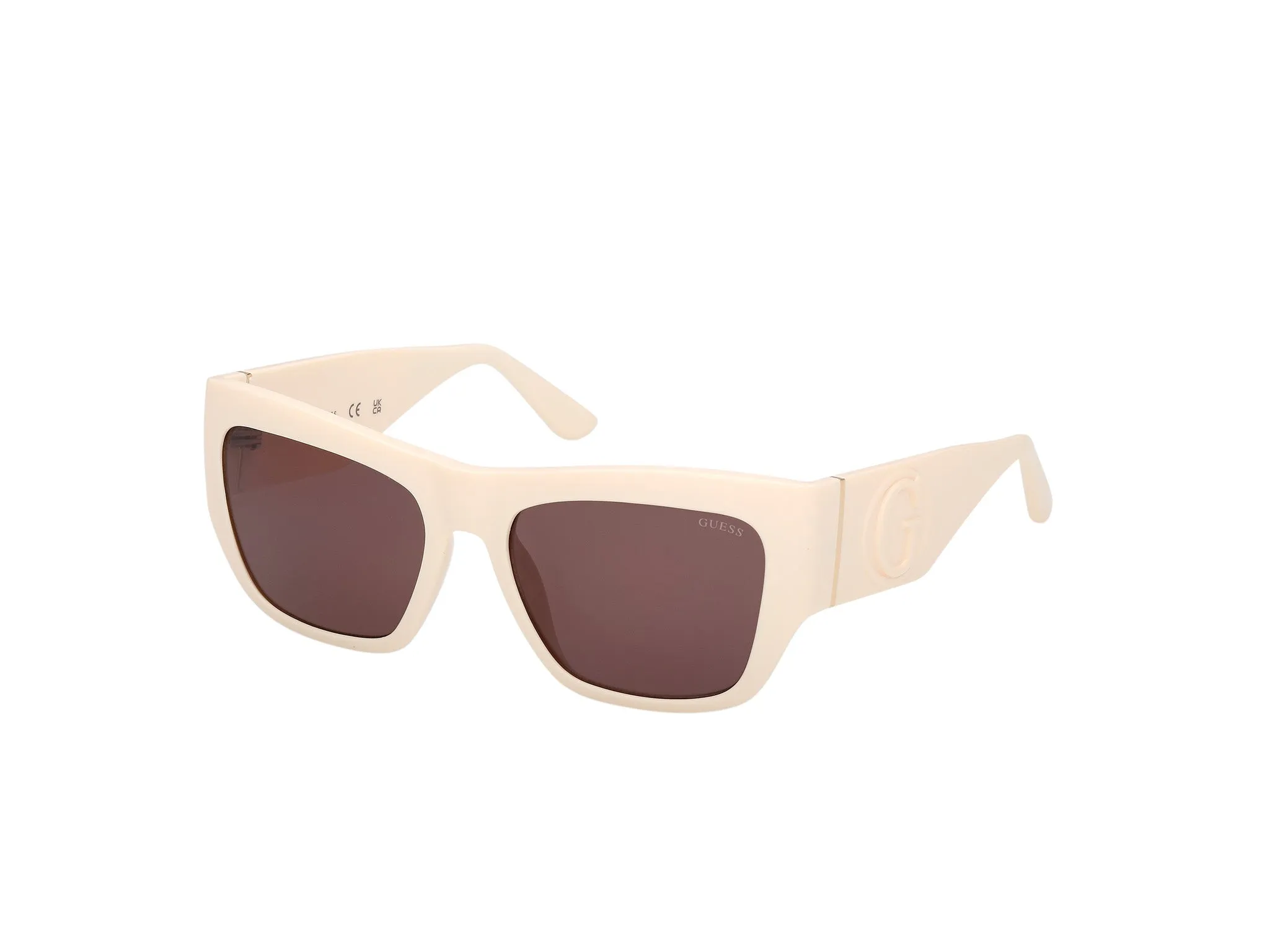 Guess GU00252 25Y Occhiali da sole Iniettato Avorio Viola Squadrata Normale