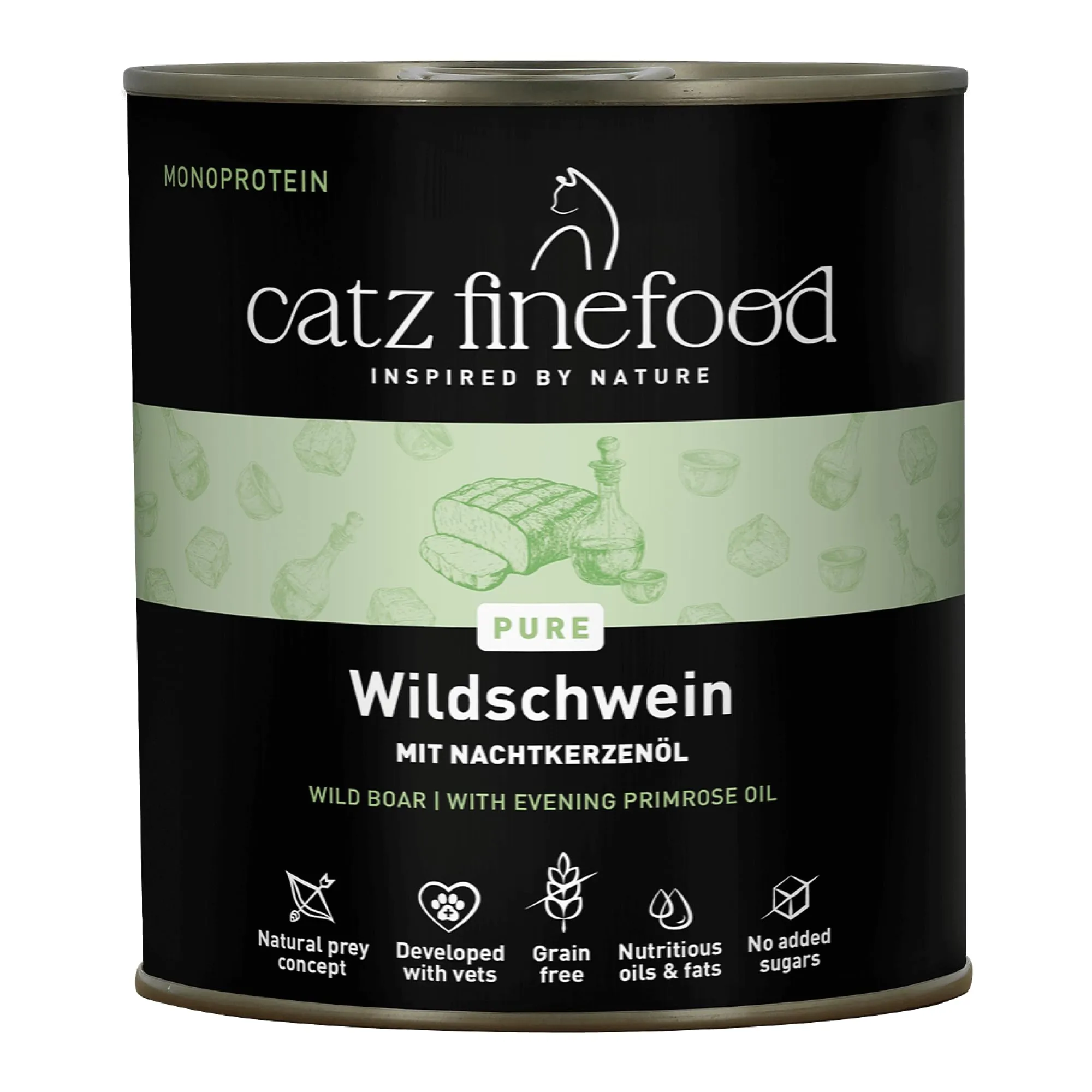 catz finefood Purrrrr - Cibo monoproteico per gatti bagnato N° 109, per gatti sensibili alla nutrizione, 70% carne, 6 barattoli da 800 g