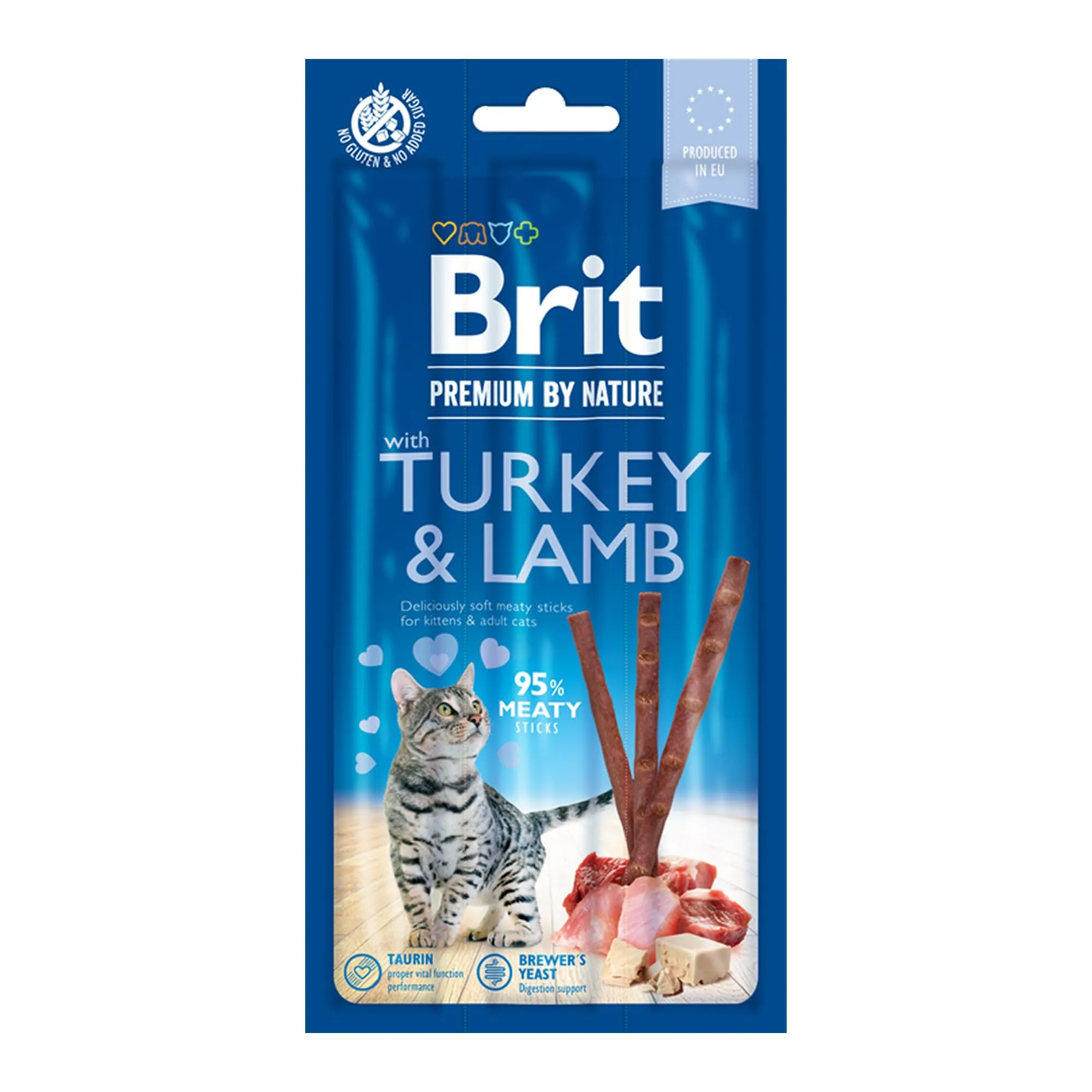 Brit Premium - Bastoncini per Gatti, Tacchino e Agnello, 15 g