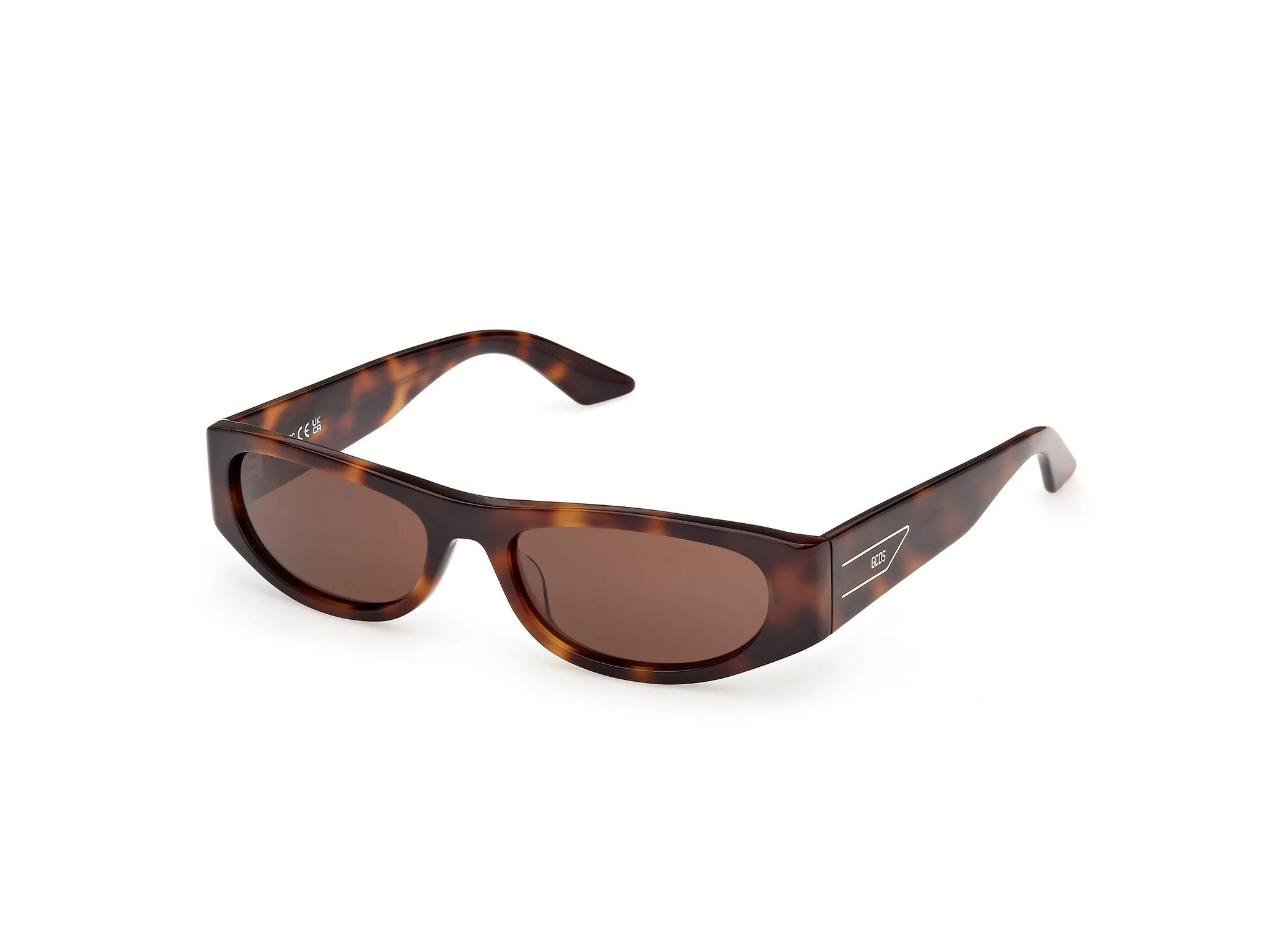 GCDS GD0070 52E Occhiali da sole Acetato Havana Marrone Rotonda Normale