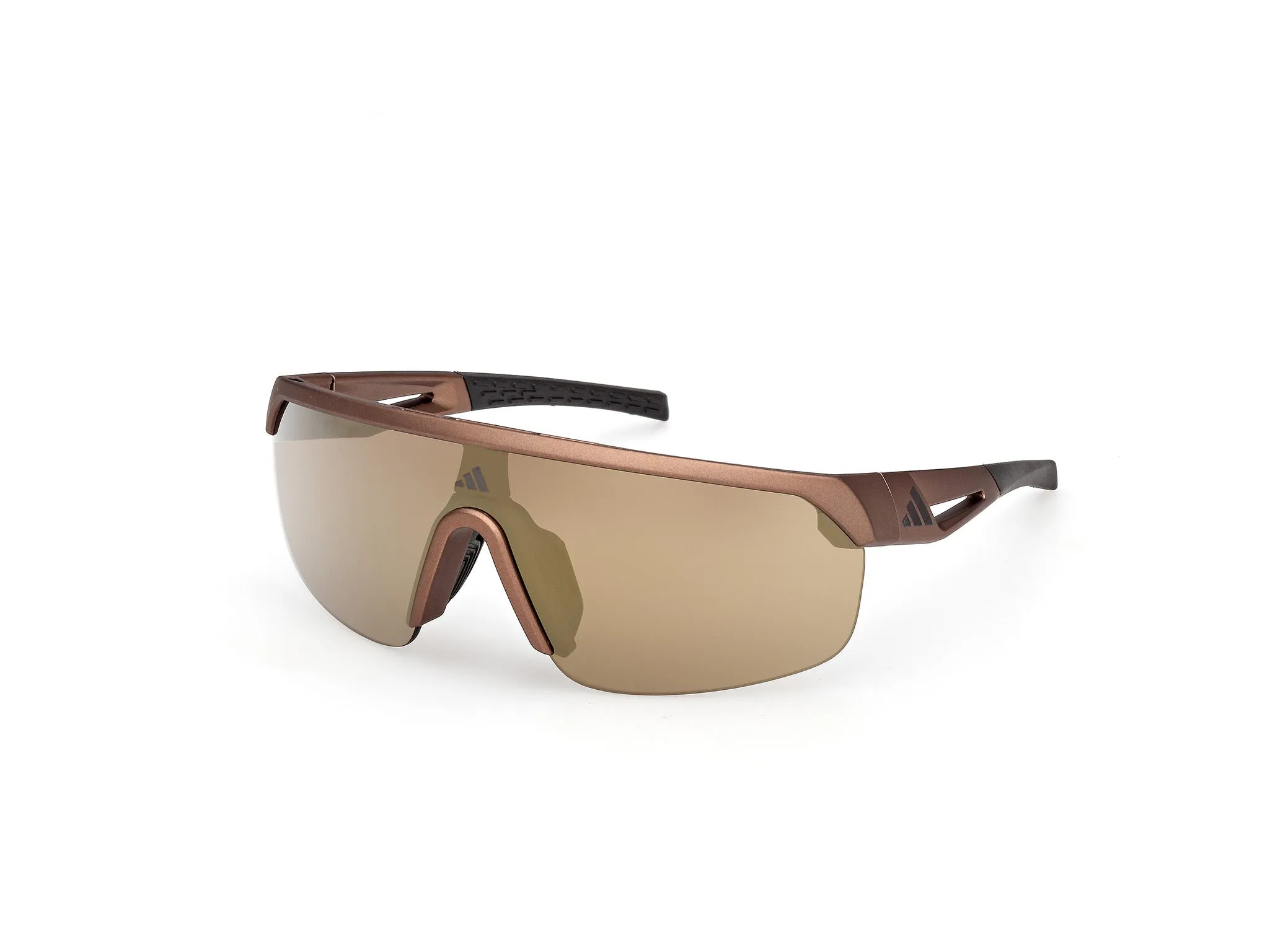 Adidas Sport SP0109 49G Occhiali da sole Iniettato Marrone Marrone Maschera Normale