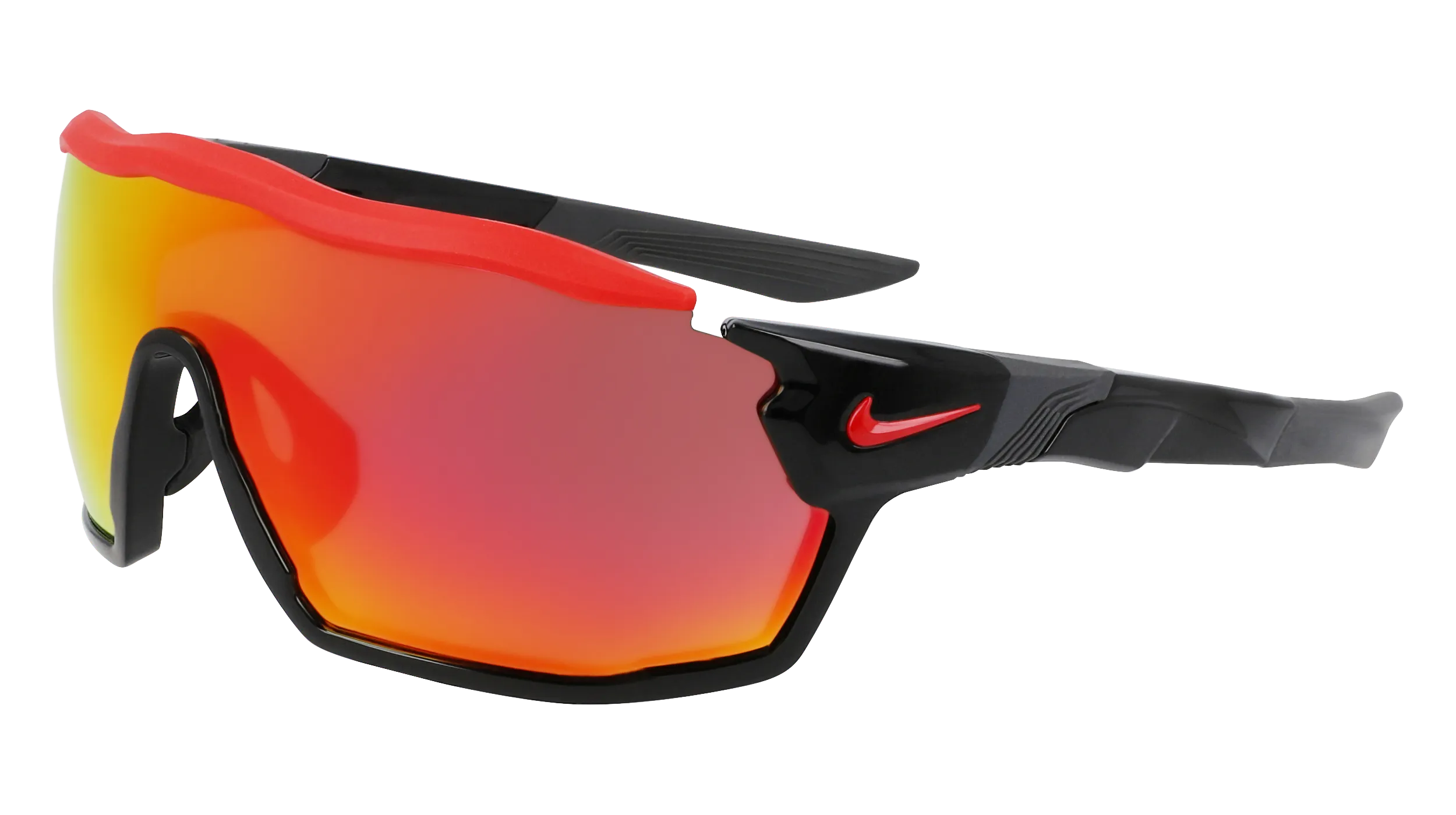 Nike NIKE SHOW X RUSH M DZ7370 010 Occhiali da sole Bio-iniettato Nero Rosso Maschera Normale Fotocromatiche