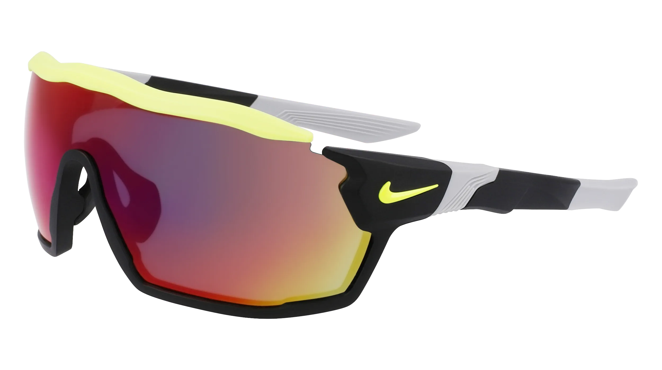 Nike NIKE SHOW X RUSH E DZ7369 010 Occhiali da sole Bio-iniettato Nero Grigio Maschera Normale Fotocromatiche