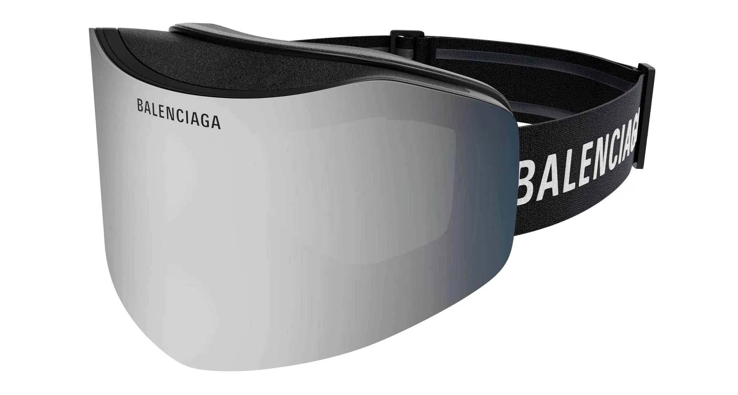 Balenciaga BB0379S 002 Maschere da sci Acetato Nero Argento Maschera