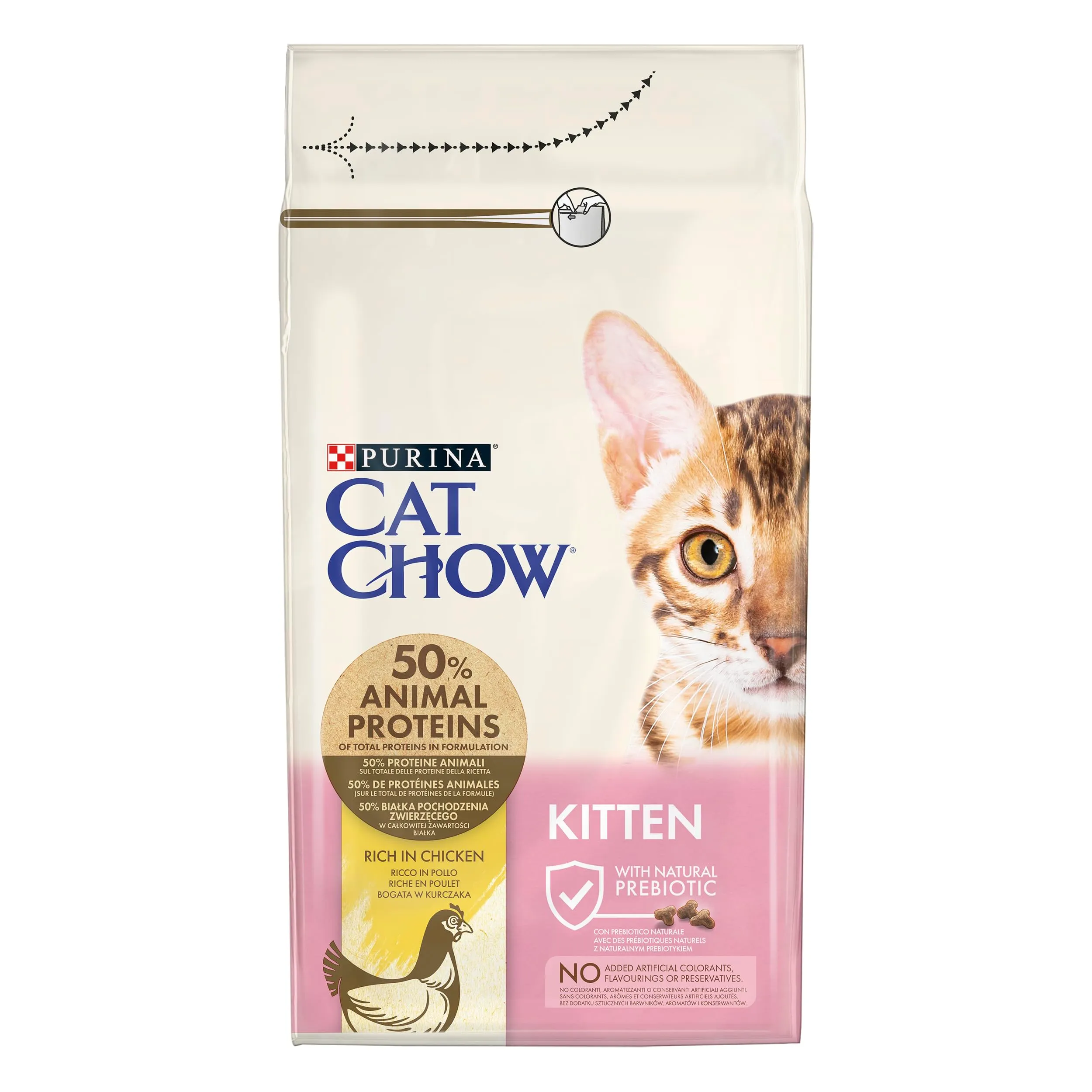 PURINA CAT CHOW Kitten Crocchette per gatti cuccioli con Pollo, 6 sacchi da 1.5kg