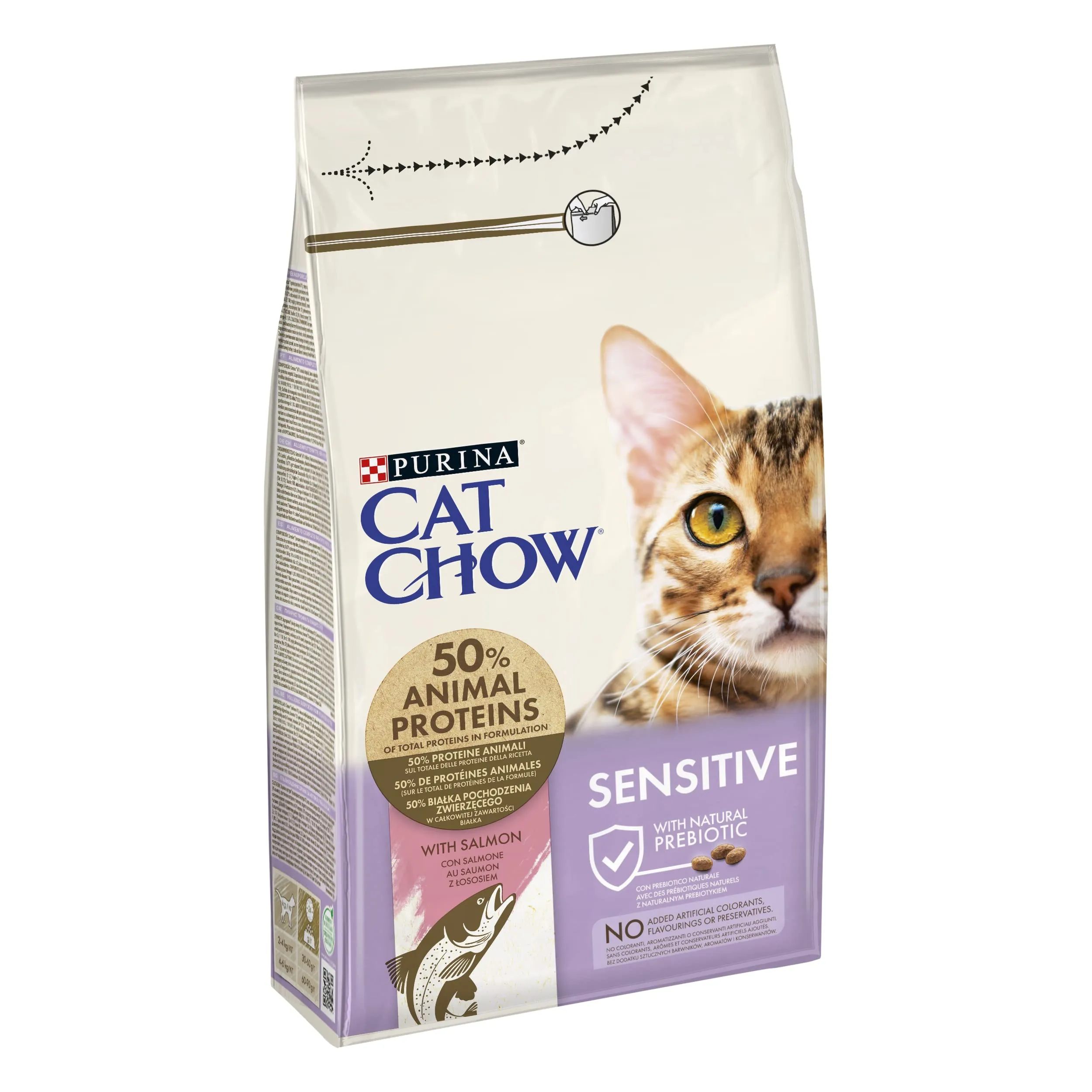 PURINA CAT CHOW Sensitive Crocchette per Gatti Adulti con Pollo 6 Sacchi da 1.5kg