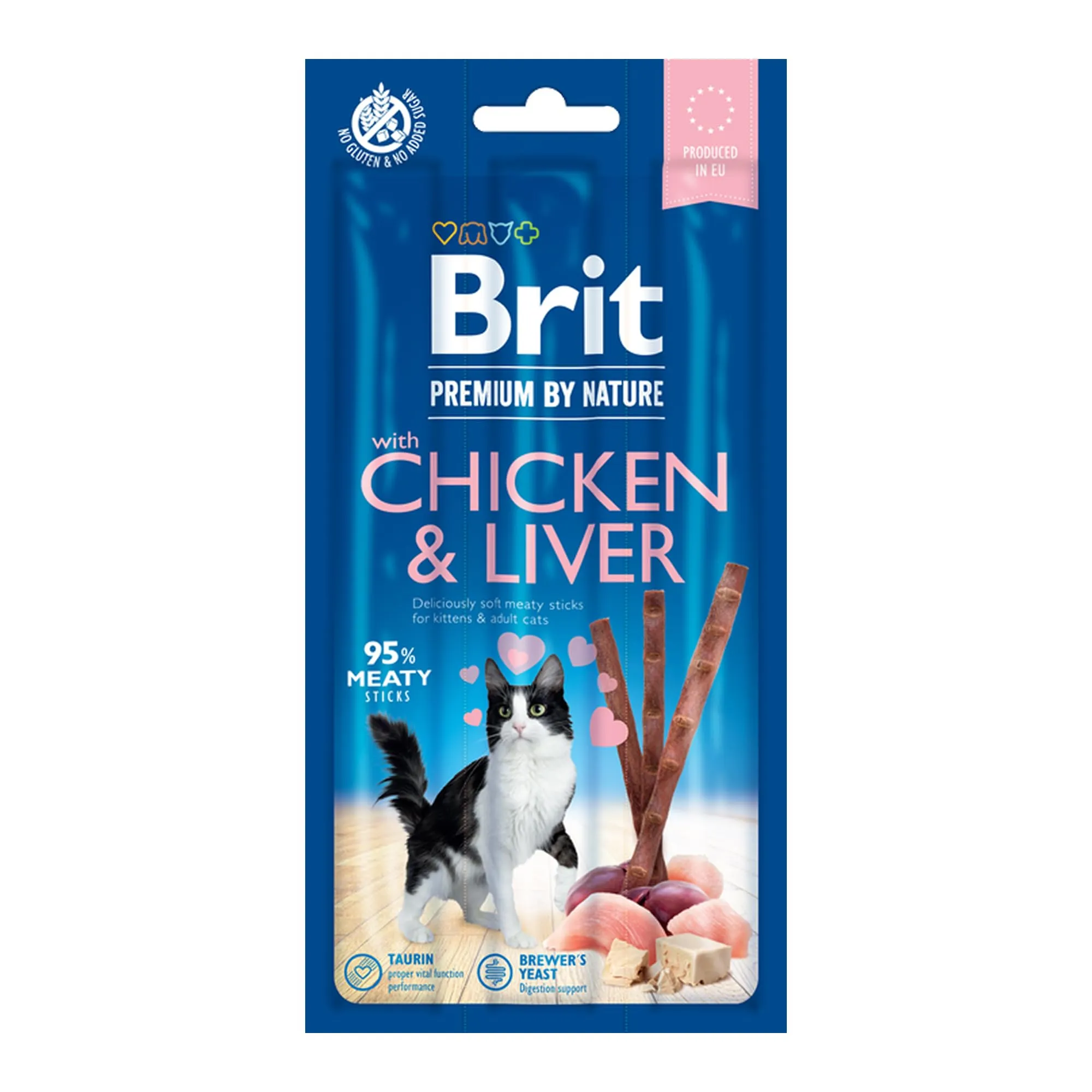 Brit Premium - Bastoncini per Gatti, Pollo e Fegato, 15 g
