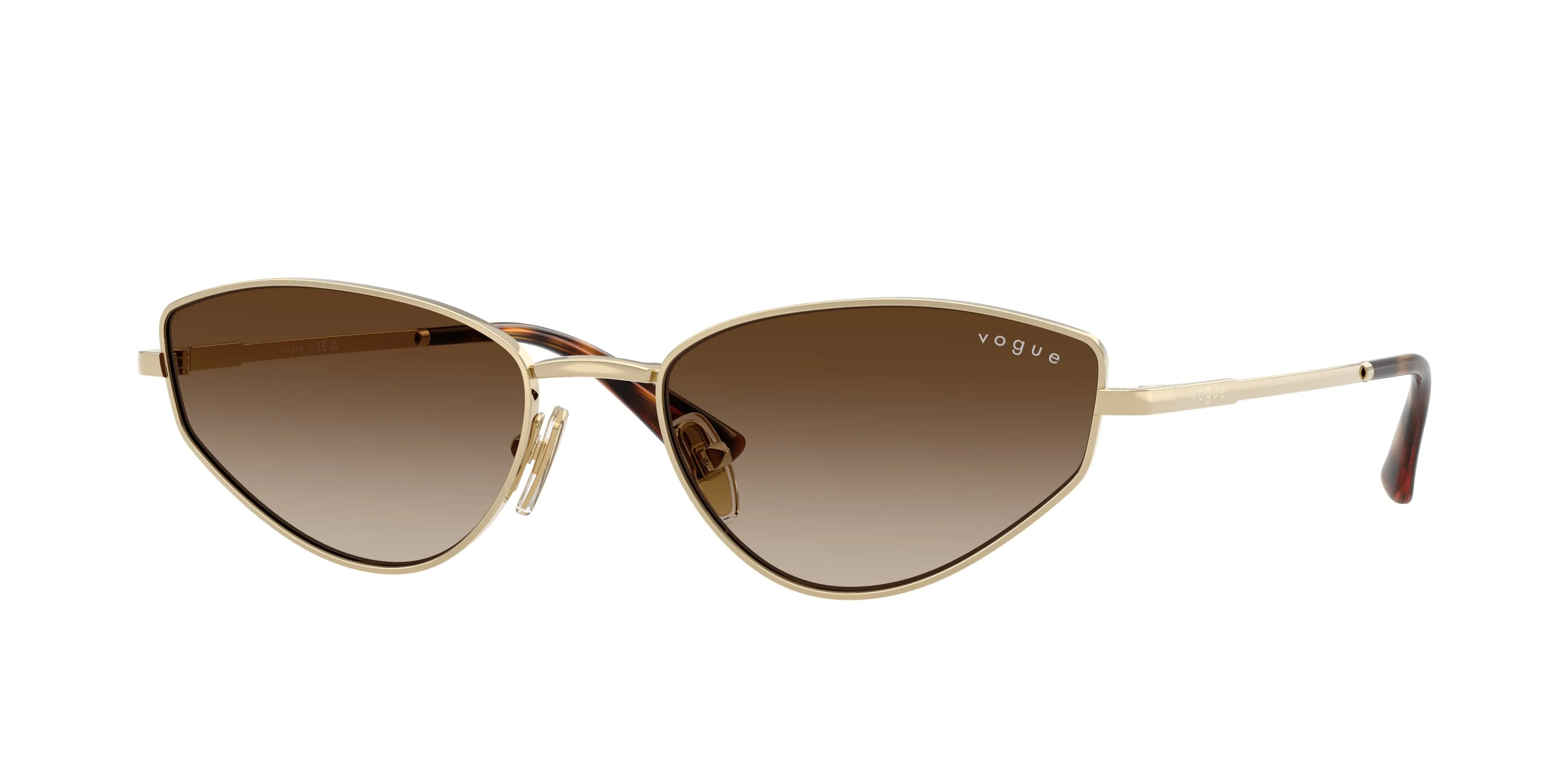 VOGUE EYEWEAR VO4339S 848/13 Occhiali da sole Metallo Oro Marrone Cat Eye Normale Sfumato