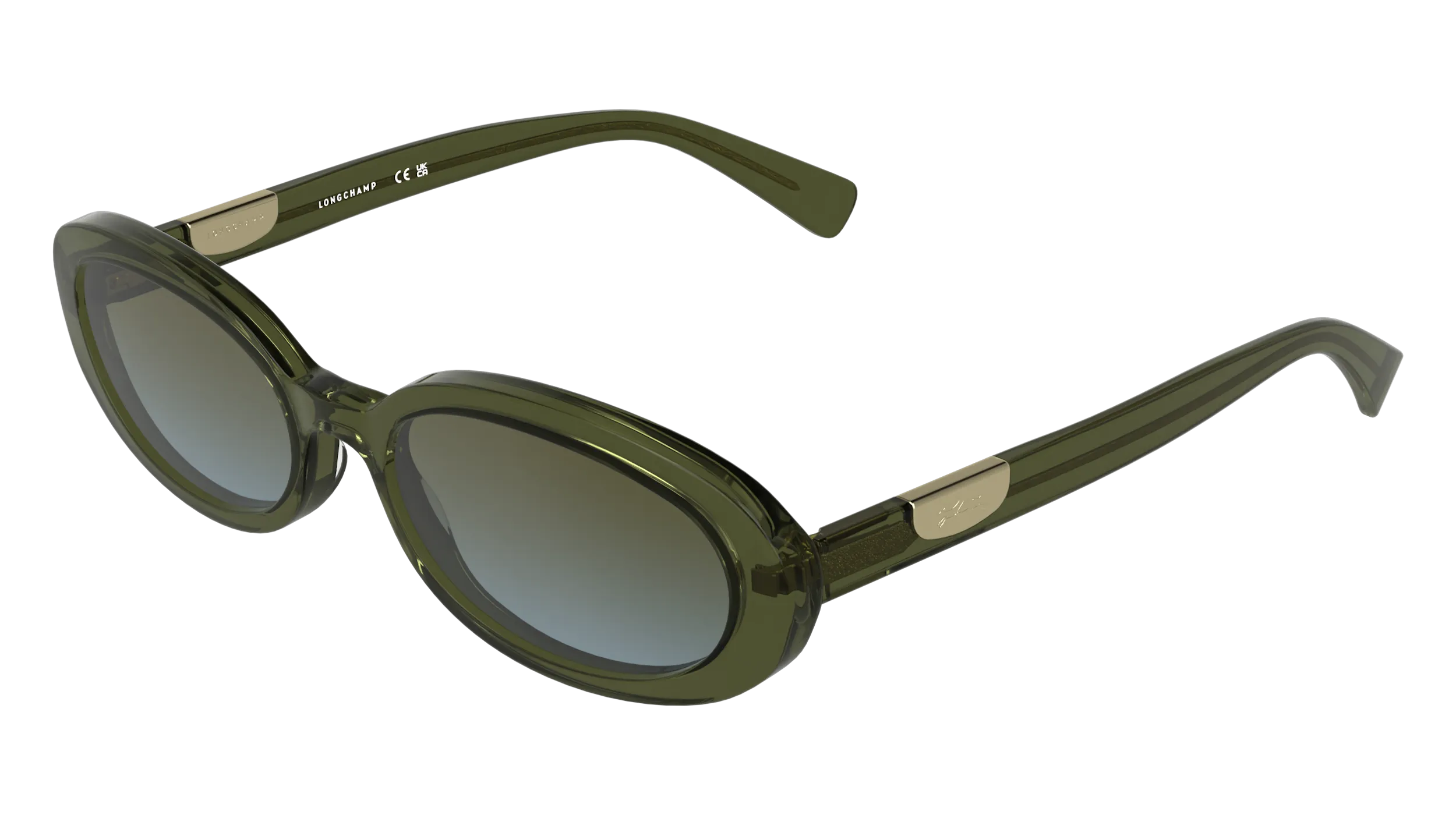 LONGCHAMP LO795S 319 Occhiali da sole Acetato Verde Rotonda Normale Sfumato