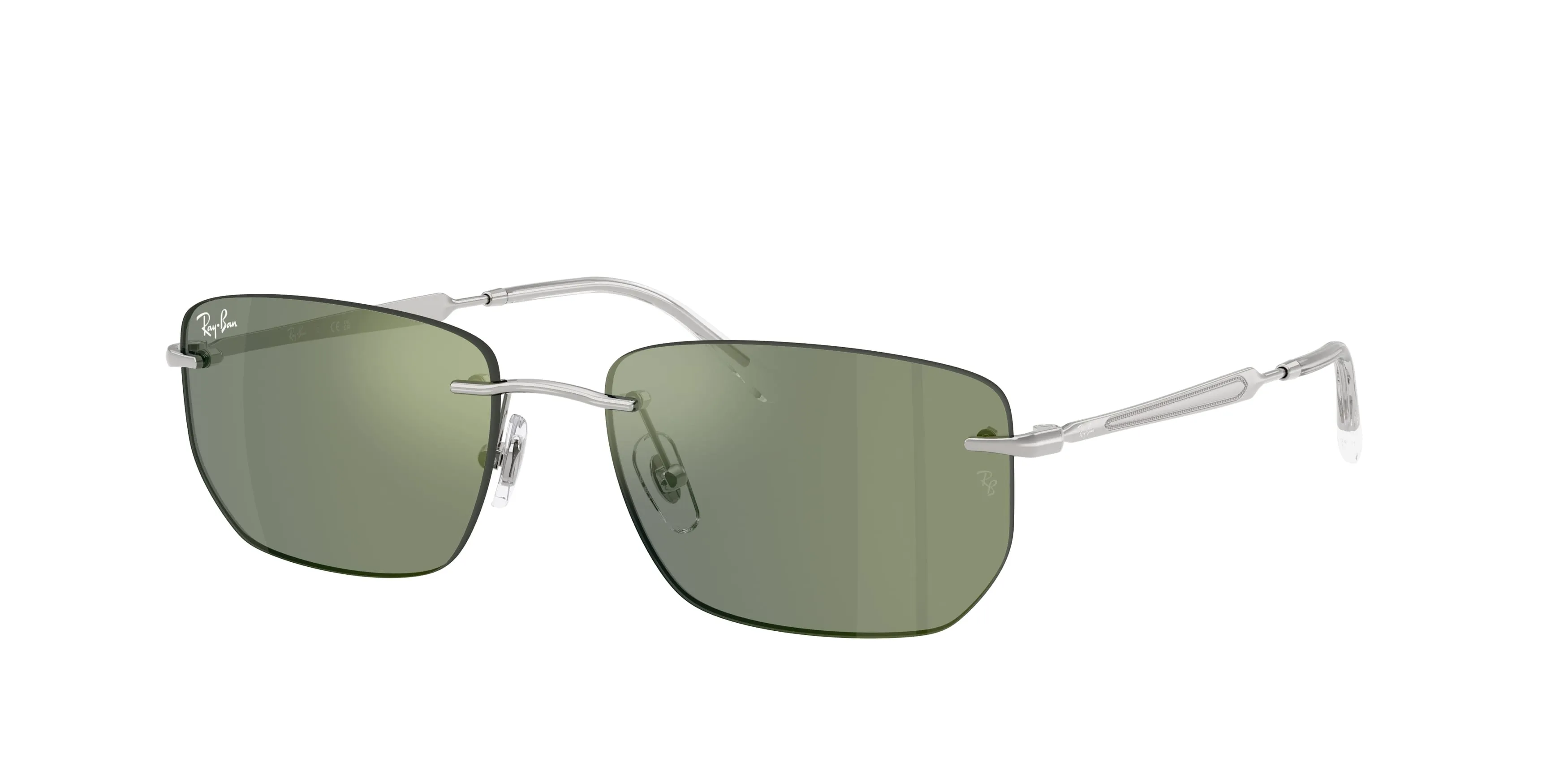 Ray - Ban RB3768 003/6R Occhiali da sole Metallo Argento Grigio Geometrica Specchiate