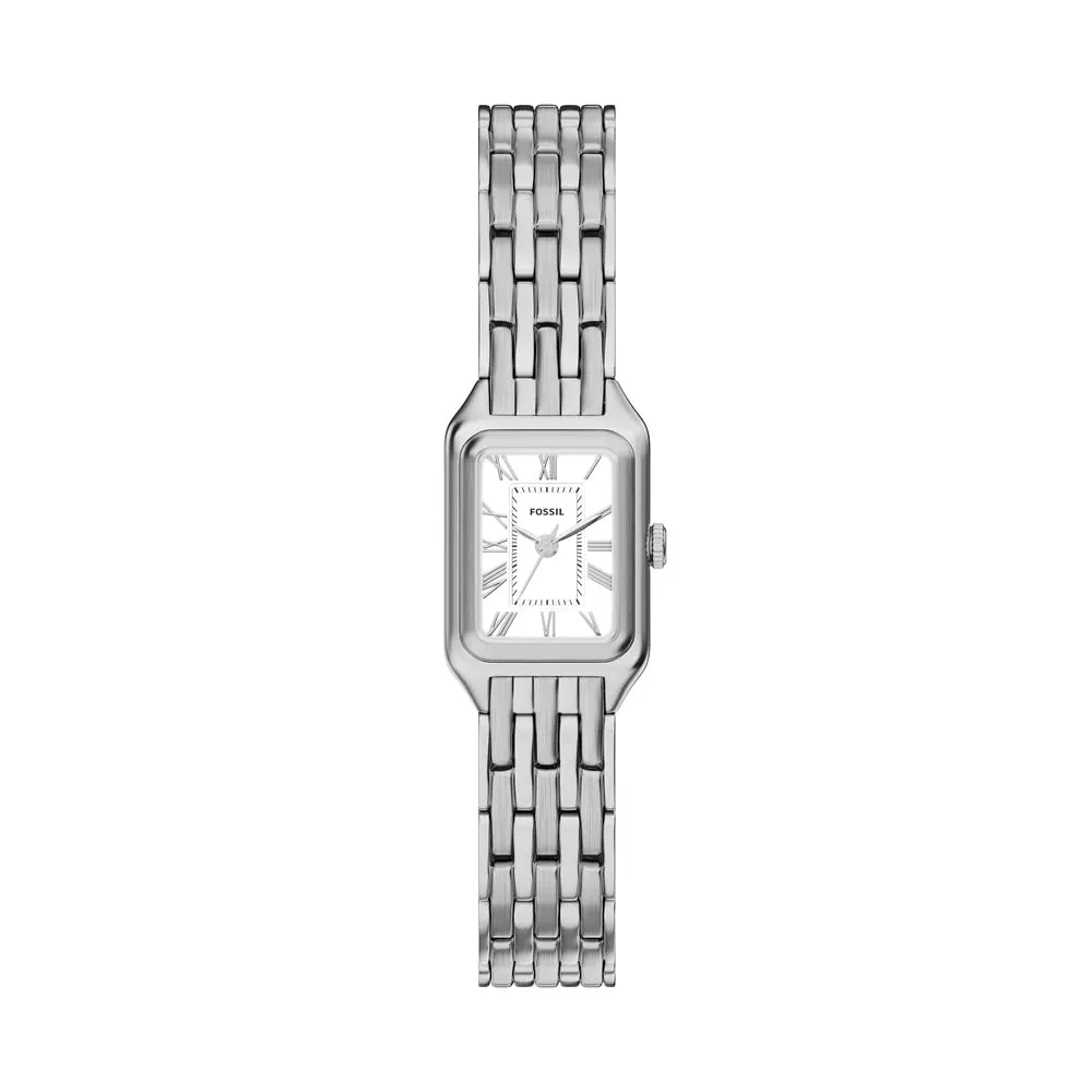 Fossil Raquel - Orologio da donna al quarzo, movimento a tre lancette con cinturino in acciaio inox, Oro Cremoso, 18MM, Bracciale