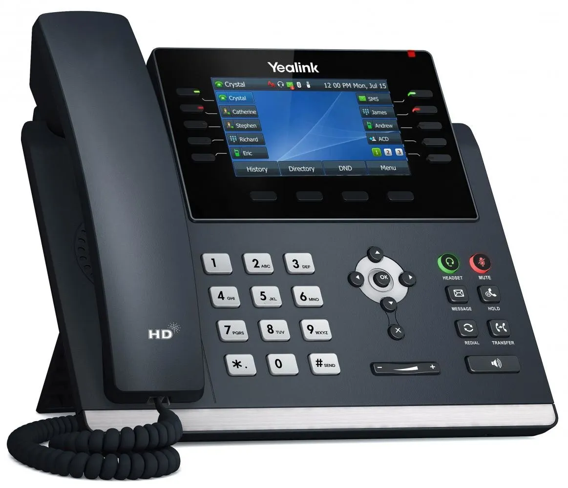 Yealink Telefono Voip 2Xlan Gigabit Display A Colori 43 1Xrj9 16 Linee Sip