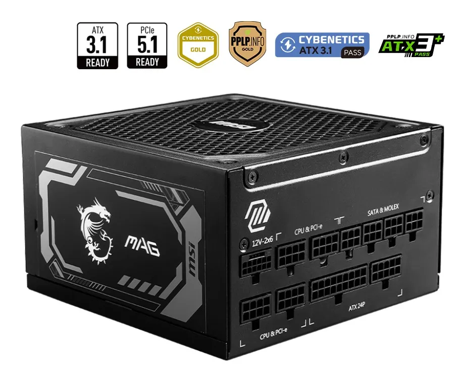 Msi Alimentatore Mag Eu 1250W Fully-Modular 80 Plus Gold 7A Garanzia