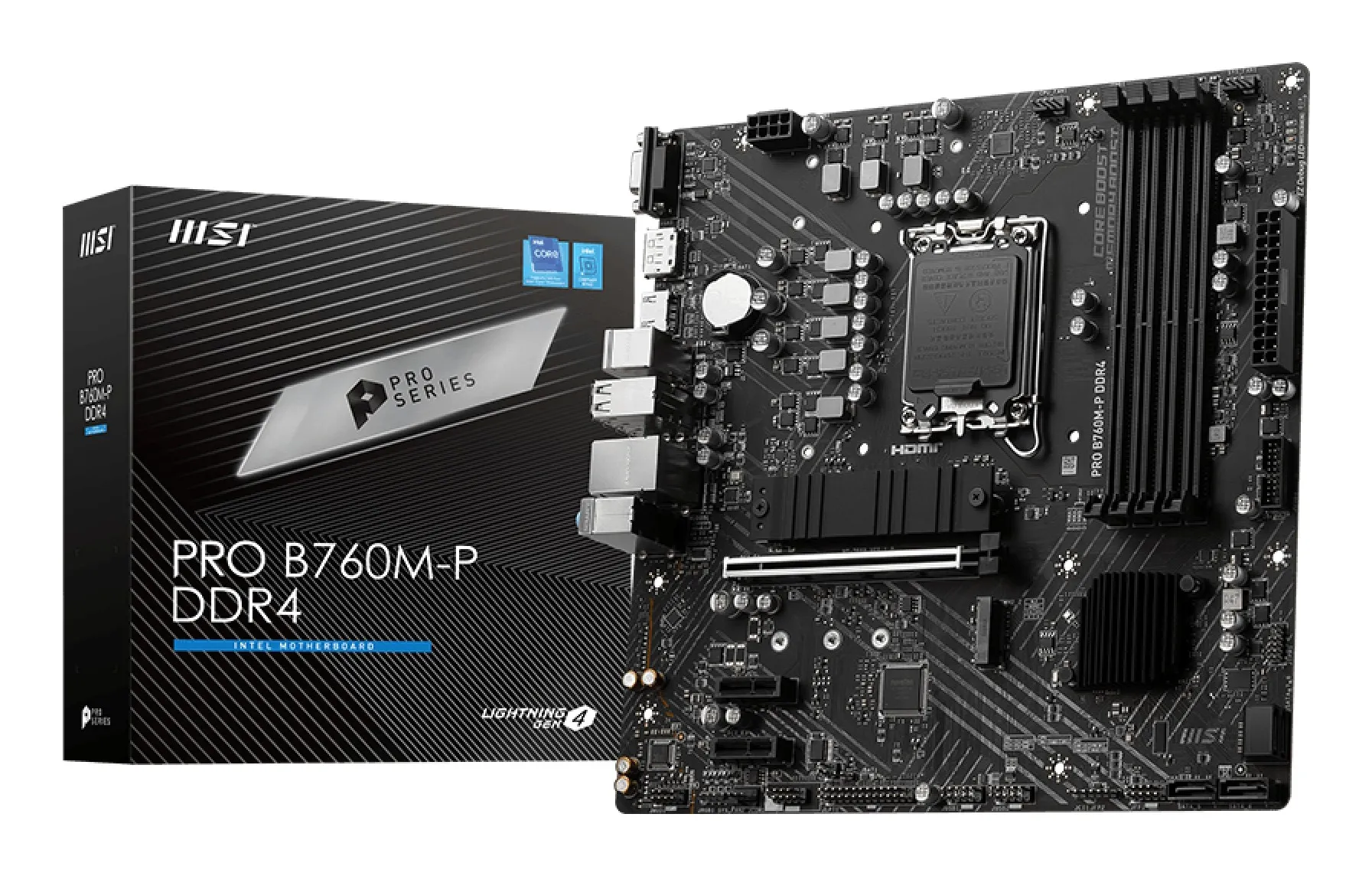 Msi Mb B760 Pro B760M-P Ddr4 Lga 1700 4Ddr4 1Pci-Ex16 2Pci-Ex1 2M.2 4Sata3 Matx