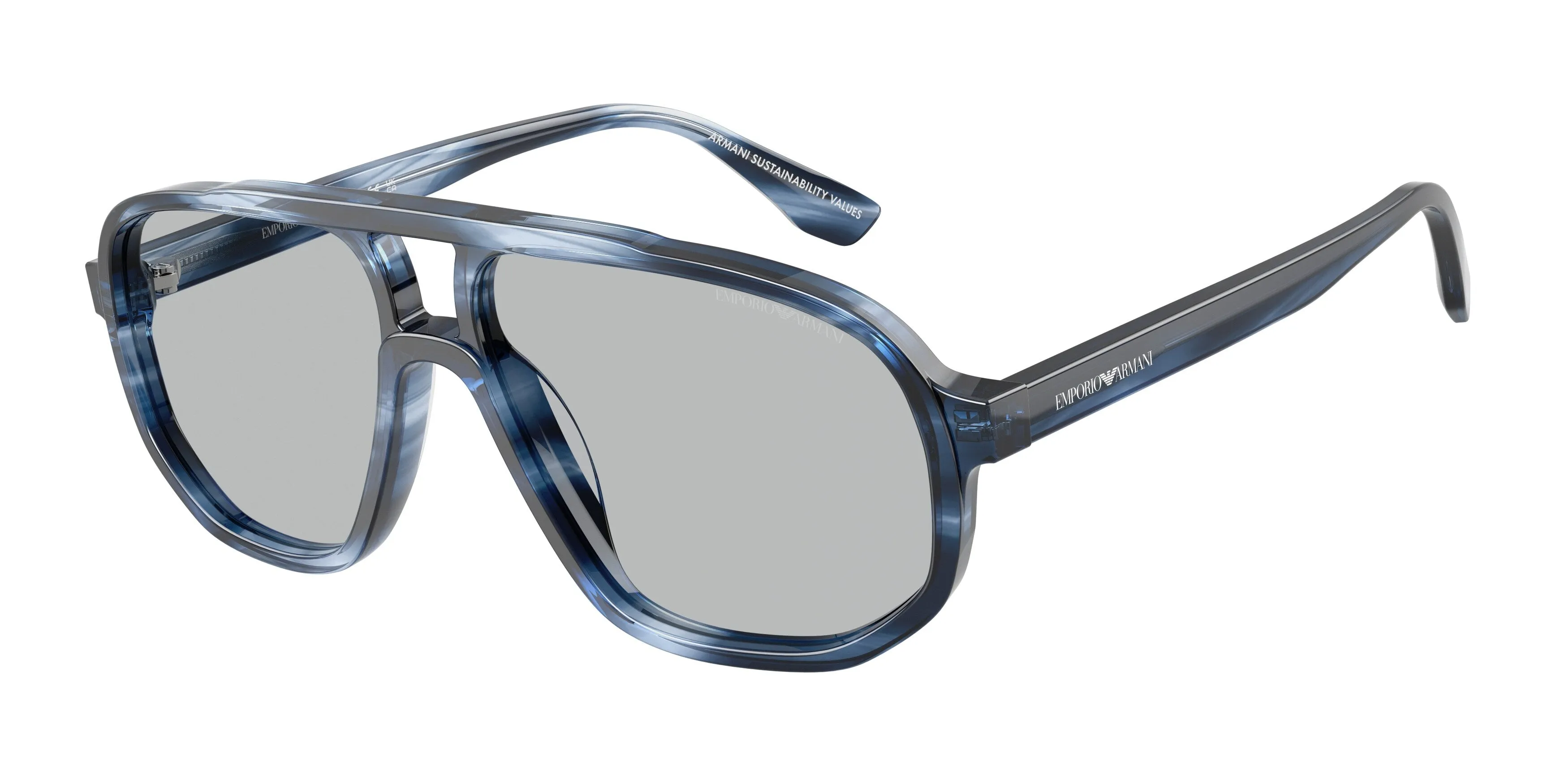 Emporio Armani EA4263U 632787 Occhiali da sole Acetato Blu Grigio Pilot Normale