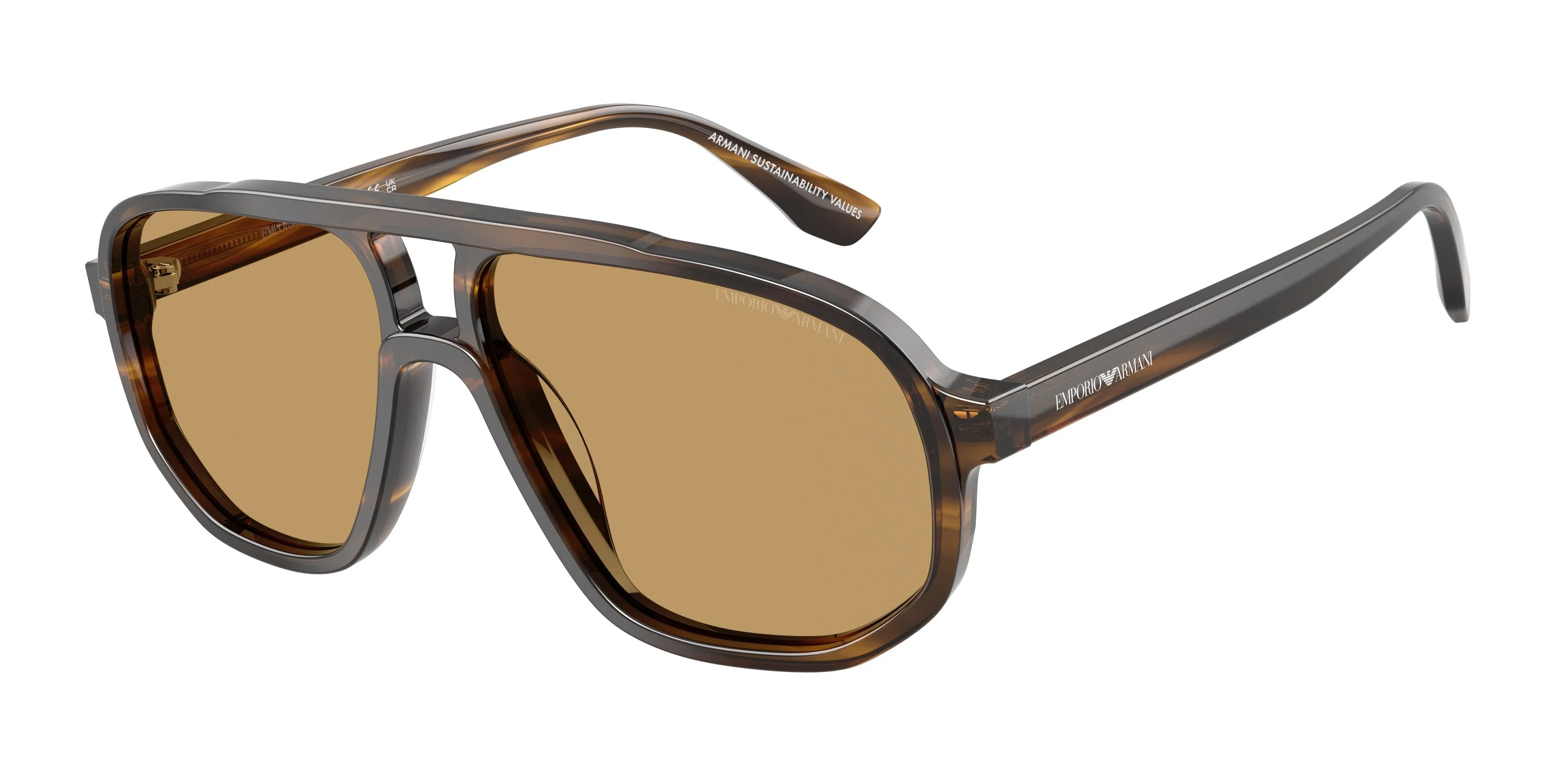 Emporio Armani EA4263U 632673 Occhiali da sole Acetato Verde Marrone Pilot Normale