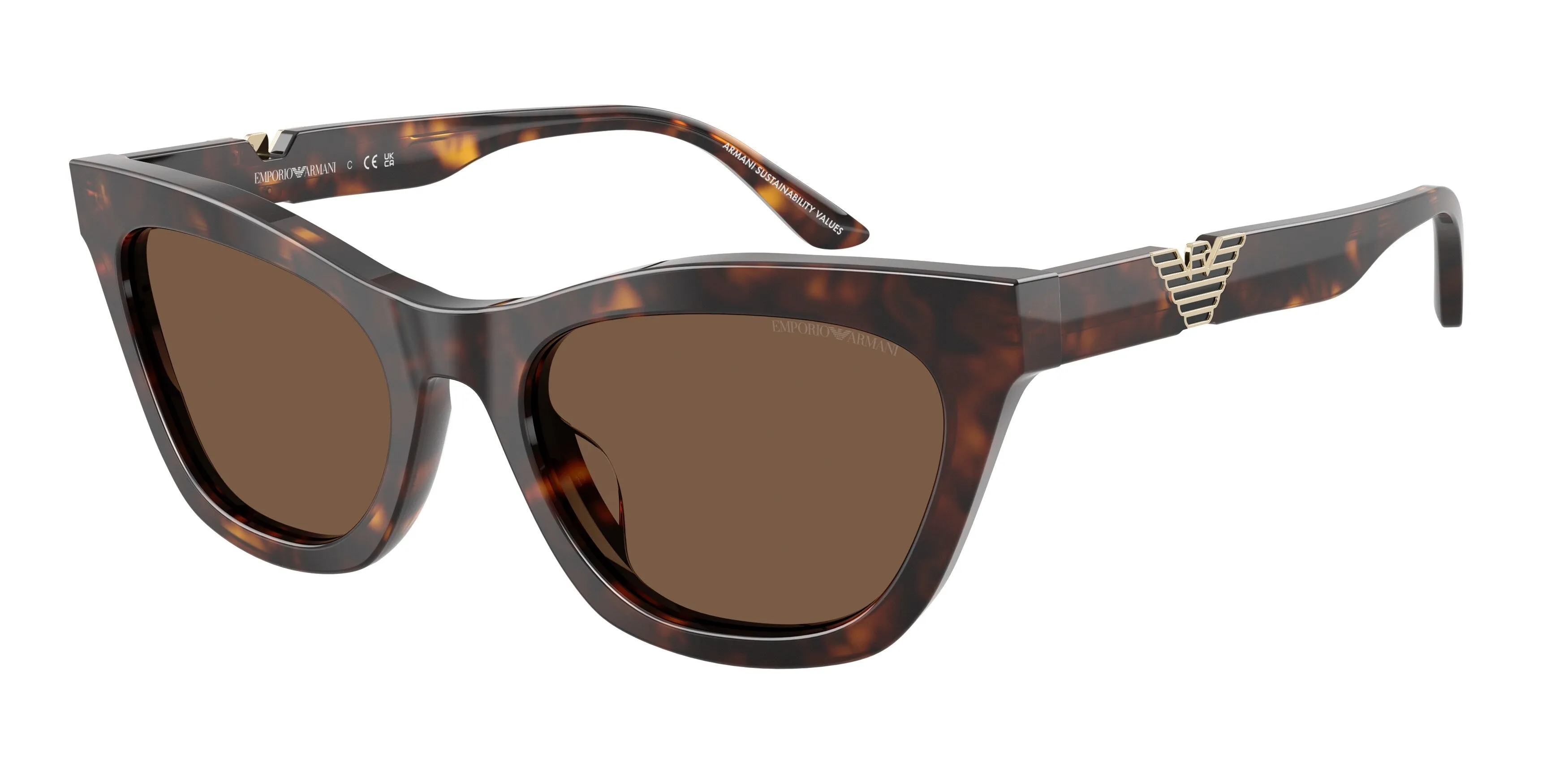 Emporio Armani EA4259U 502673 Occhiali da sole Acetato Tartaruga Marrone Cat Eye Normale