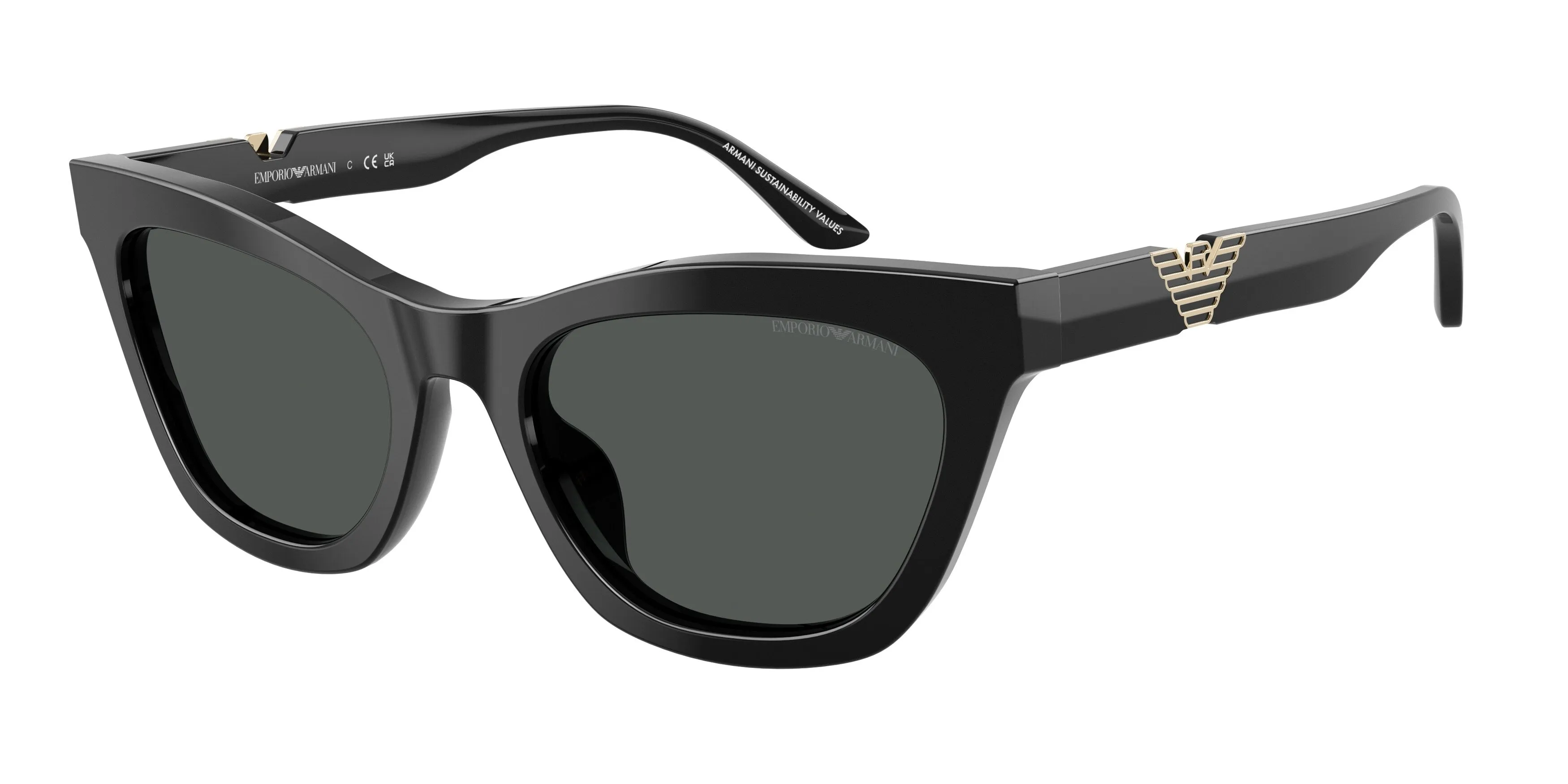 Emporio Armani EA4259U 501787 Occhiali da sole Acetato Nero Grigio Cat Eye Normale