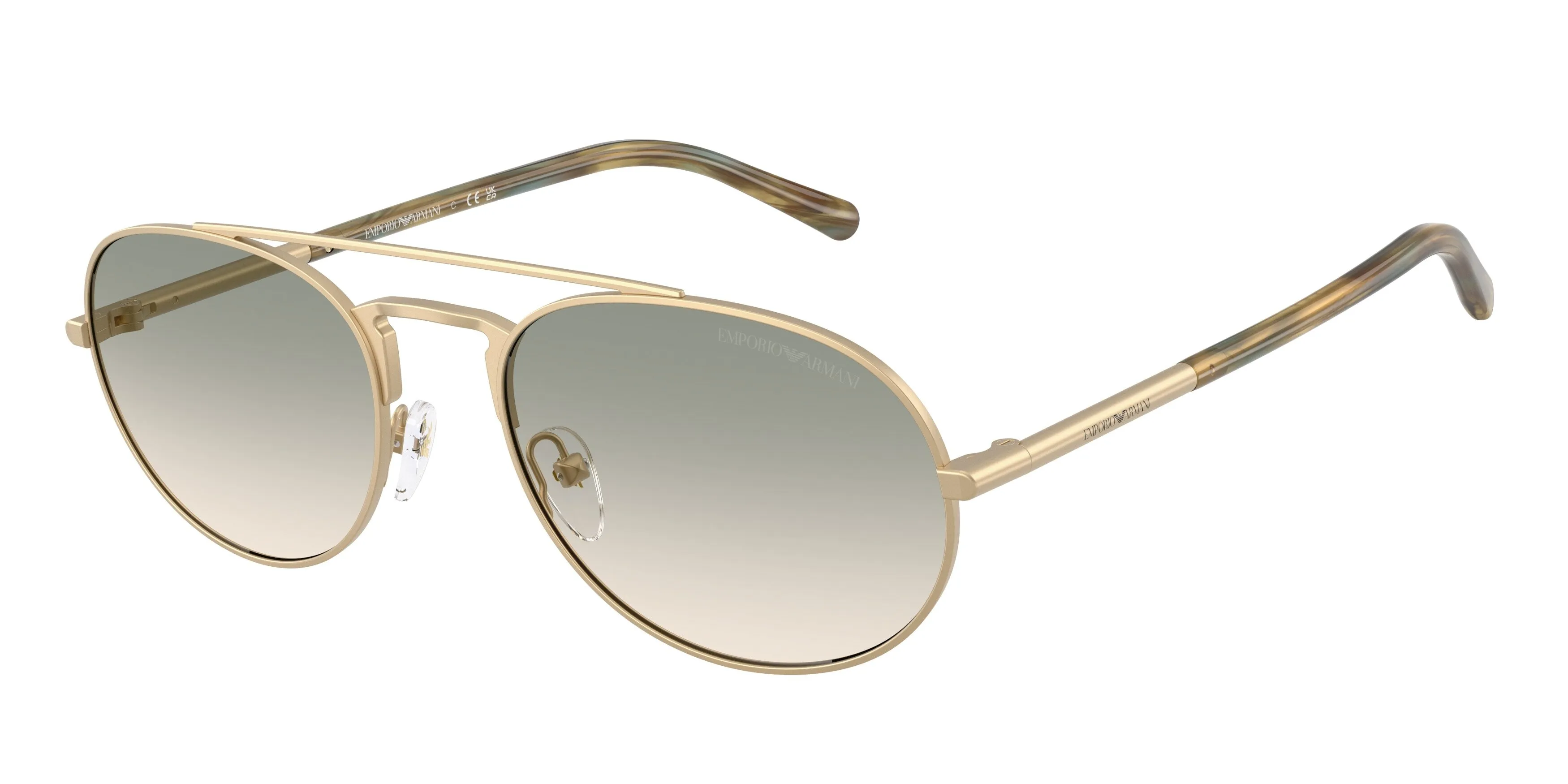 Emporio Armani EA2171 30022C Occhiali da sole Metallo Oro Marrone Pilot Normale
