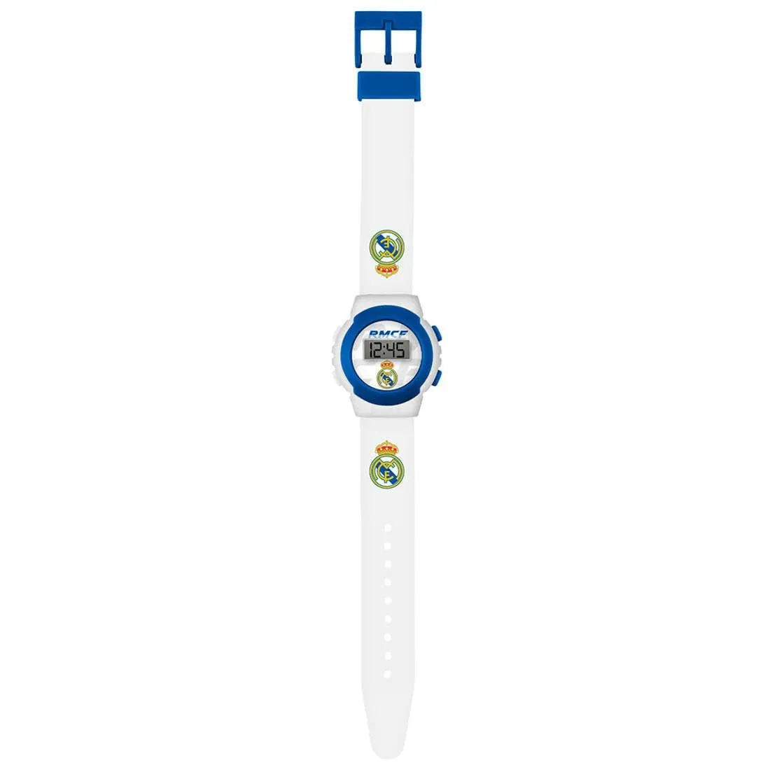 Real Madrid Orologio al quarzo digitale da ragazzo con cinturino in silicone RM00014, bianco, Cinturino