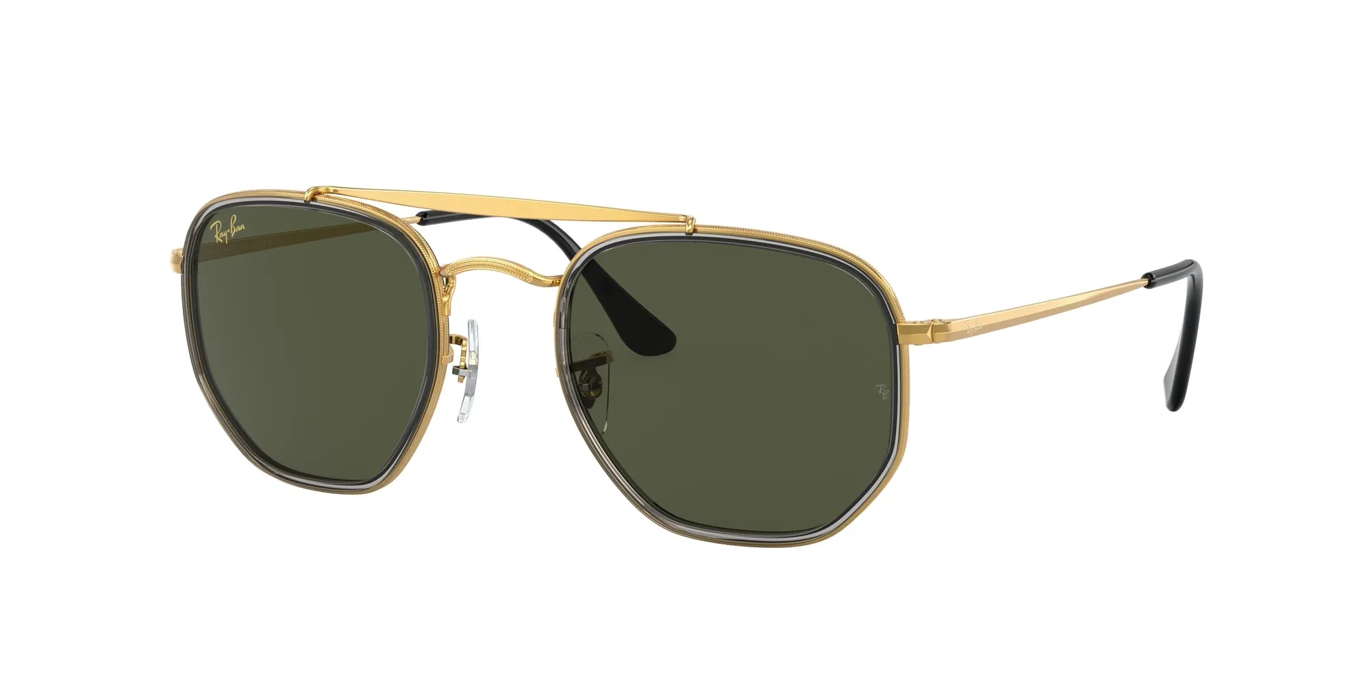 Ray - Ban RB3648M THE MARSHAL II 923931 Occhiali da sole Acciaio Oro Verde Geometrica Normale