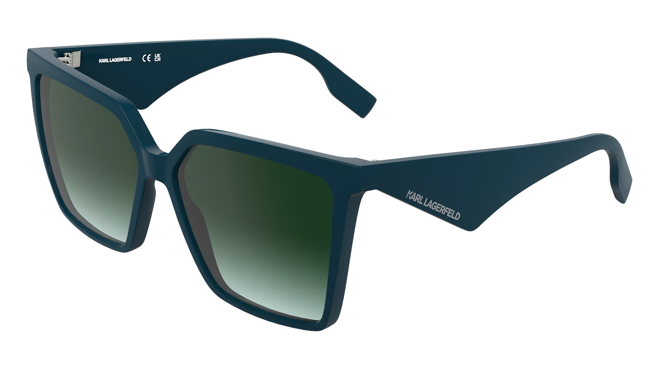 Karl Lagerfeld KL6207S 425 Occhiali da sole Bio-iniettato Petrolio Verde Squadrata Normale Sfumato