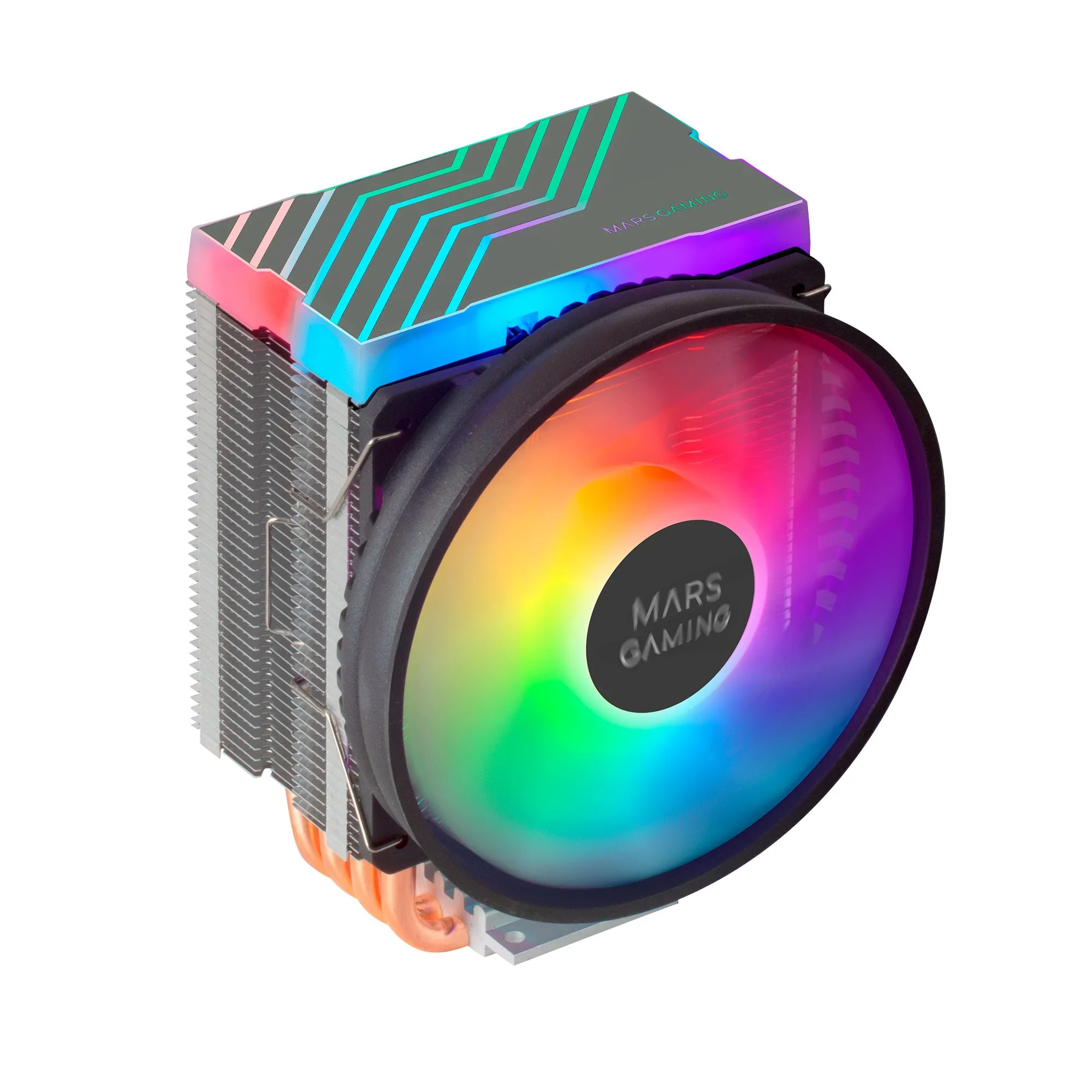 Mars Gaming MCPU44 Doppia ventola CPU da 110 mm con dissipatore di calore 4 heatpipe - Illuminazione ARGB - Velocità massima 1600 rpm - Nero