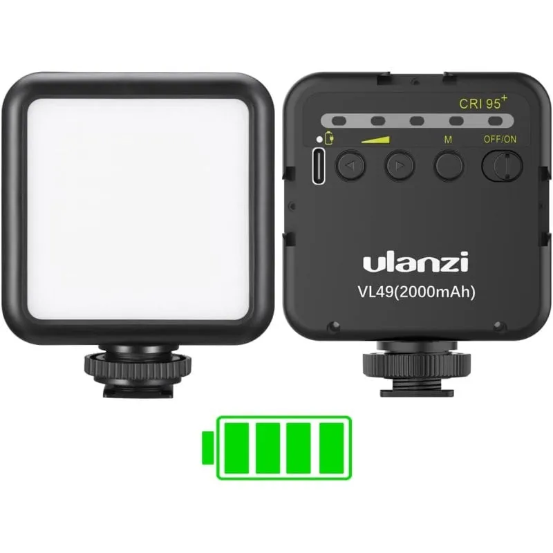 Illuminazione portatile per video e fotografia Ulanzi Vl49 3 Cold Shoe ricaricabile