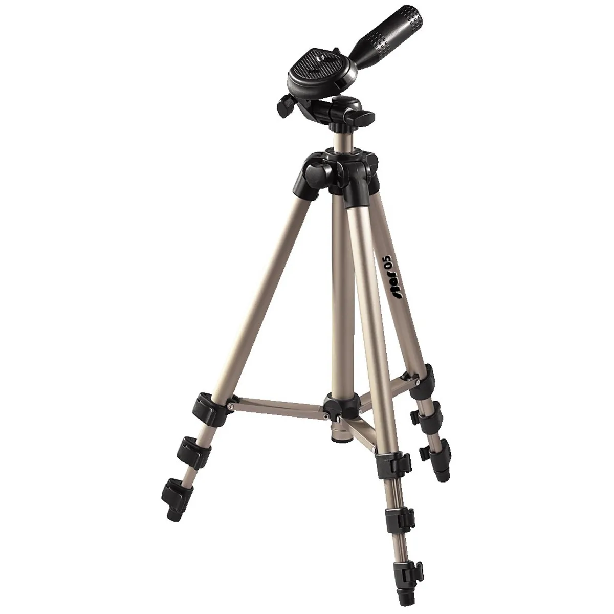Hama Treppiede Star 5 argento (365-1065 cm) testa 3D con sgancio rapido gambe in 4 sezioni con borsa per trasporto