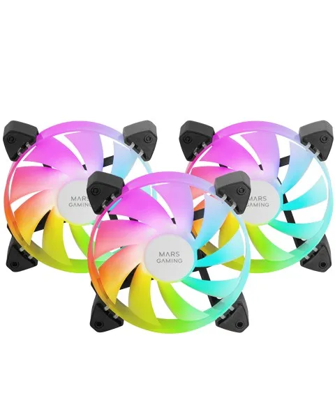 Mars Gaming MF-3A Case per computer Ventilatore 12 cm Nero 3 pz
