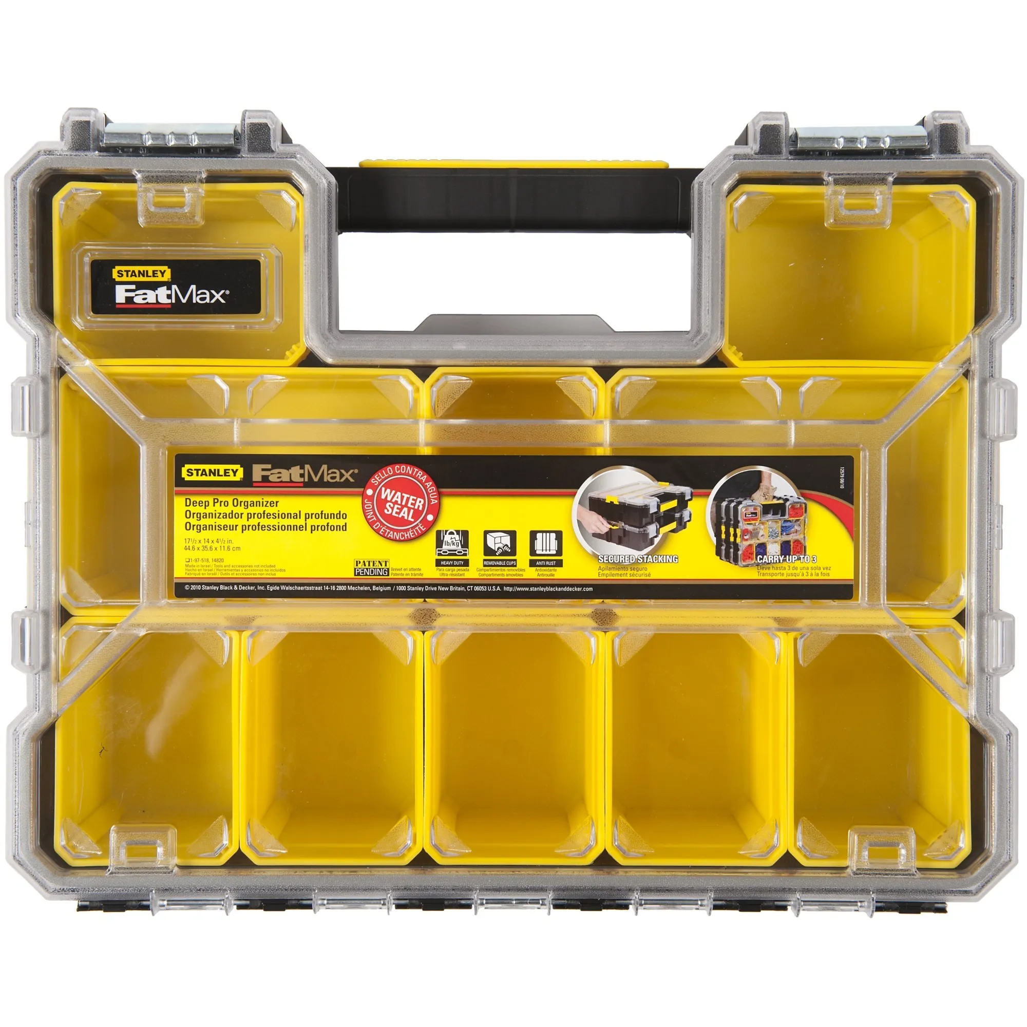 1-97-518 Cassetta degli attrezzi Scatola per minuteria Plastica Nero, Trasparente, Giallo, Cassetta portautensili